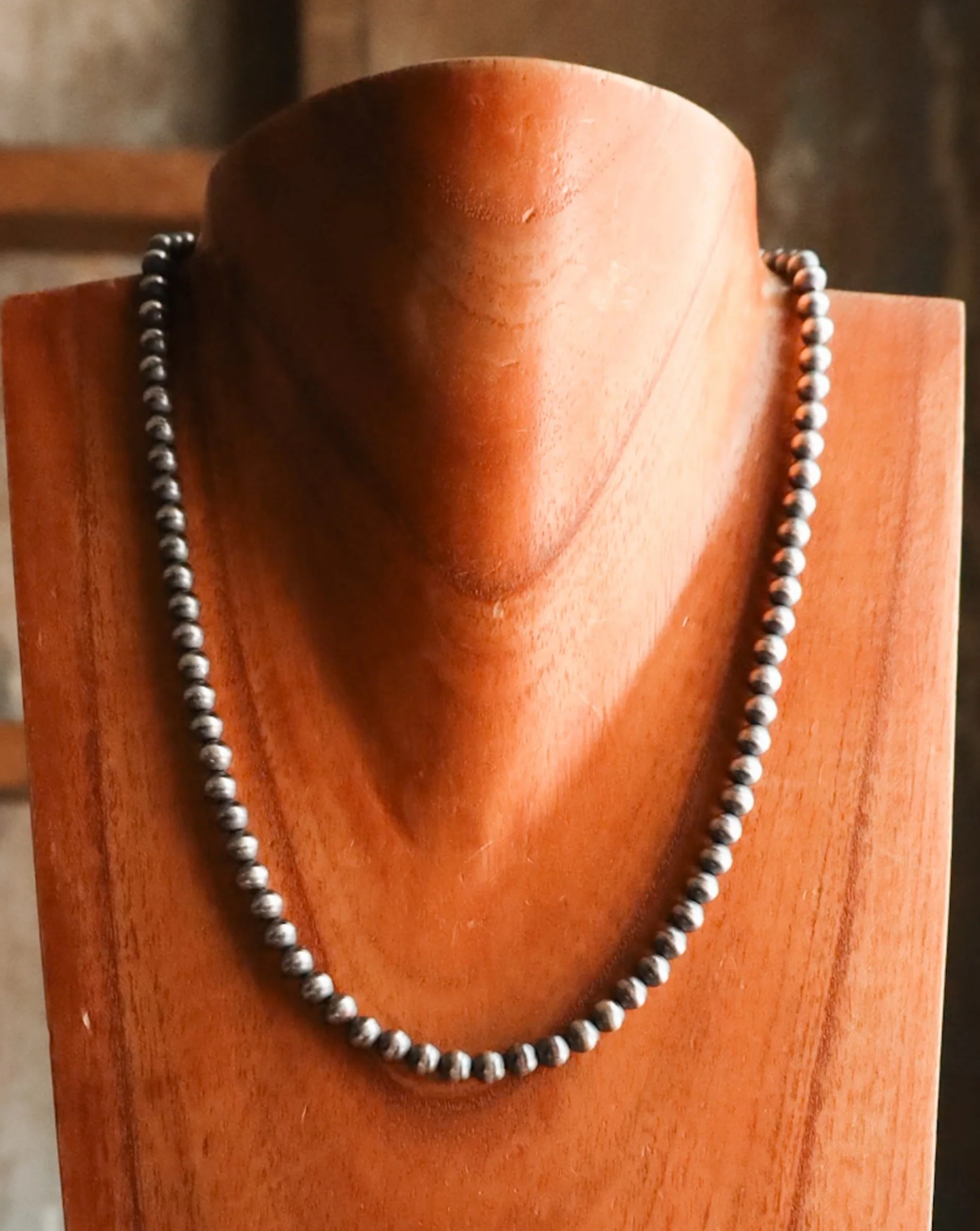 Sterling Silver Navajo Pearl 20" 6MM Necklace
