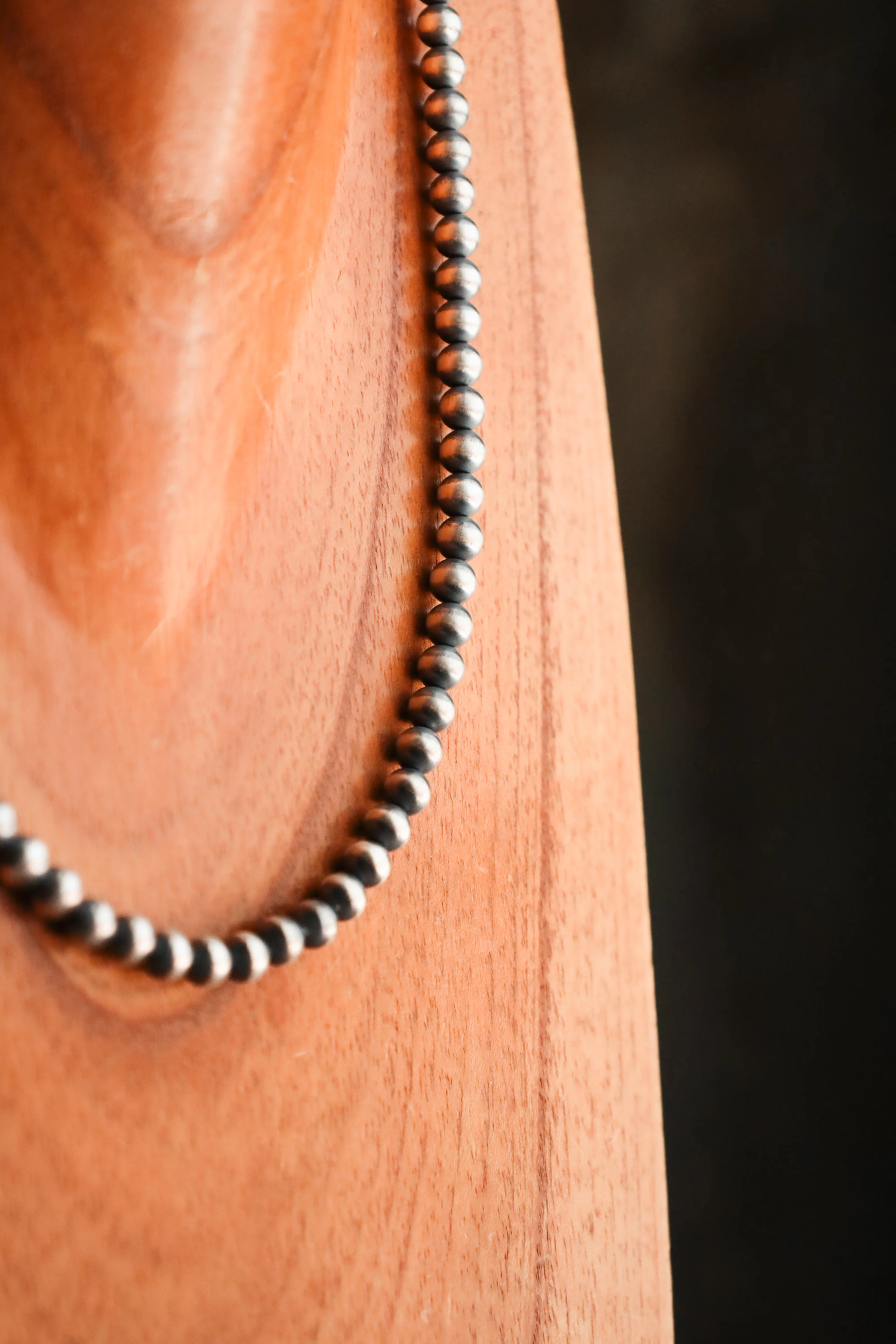 Sterling Silver Navajo Pearl 20" 6MM Necklace - Image 6