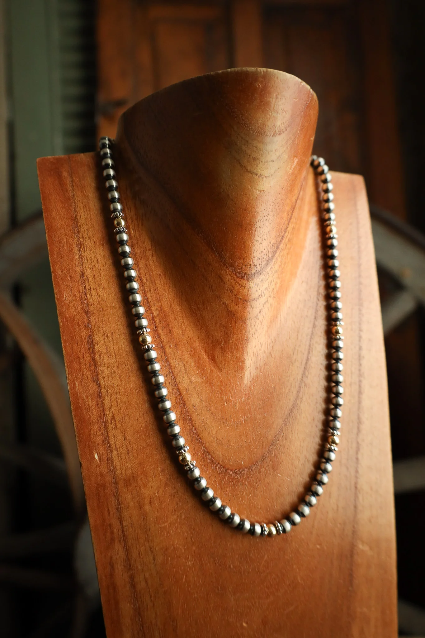 20" Gold Filled Beads Navajo Pearl Necklace - Image 5