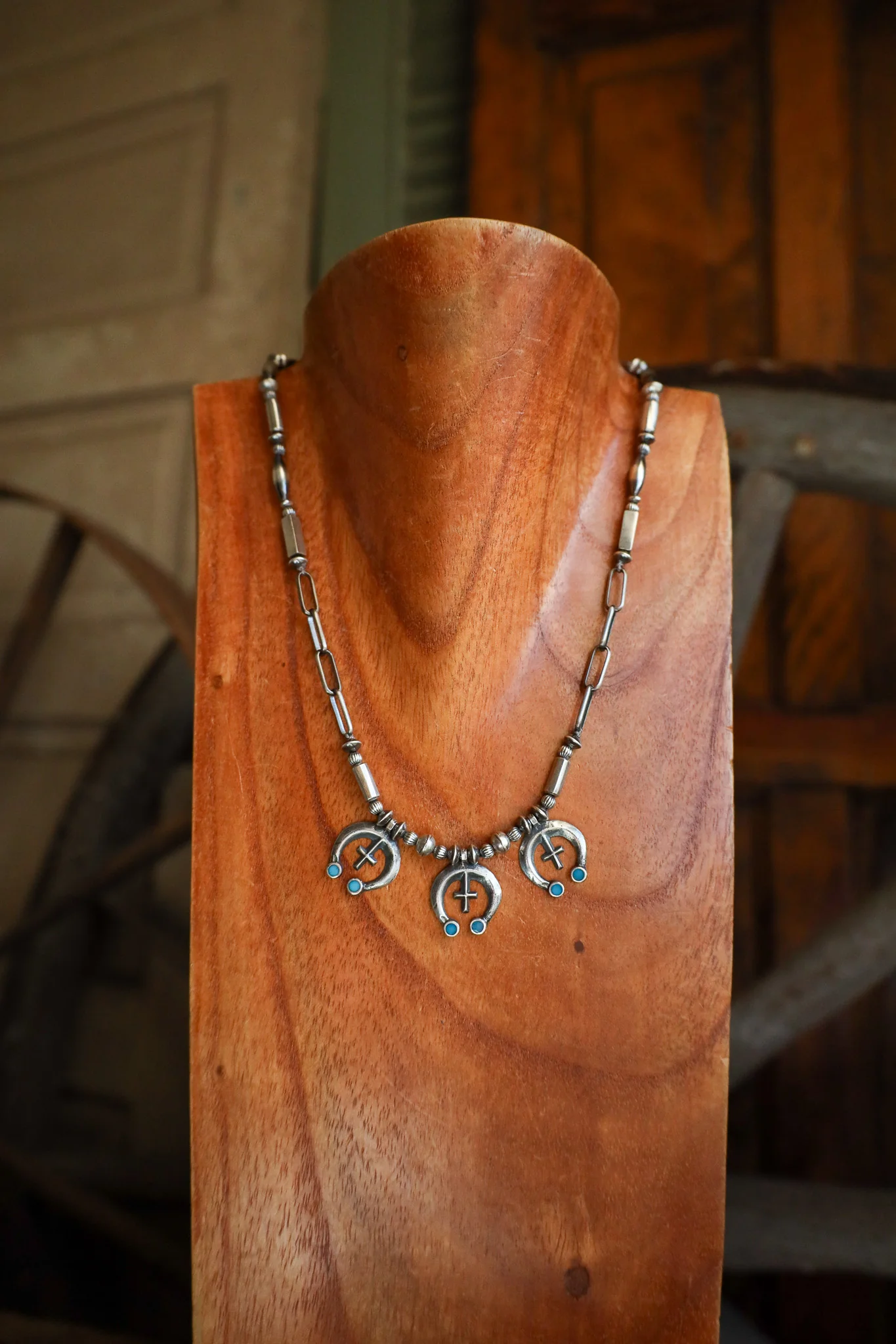 Peyote Bird 3 Najas Links Various Navajo Pearls Necklace