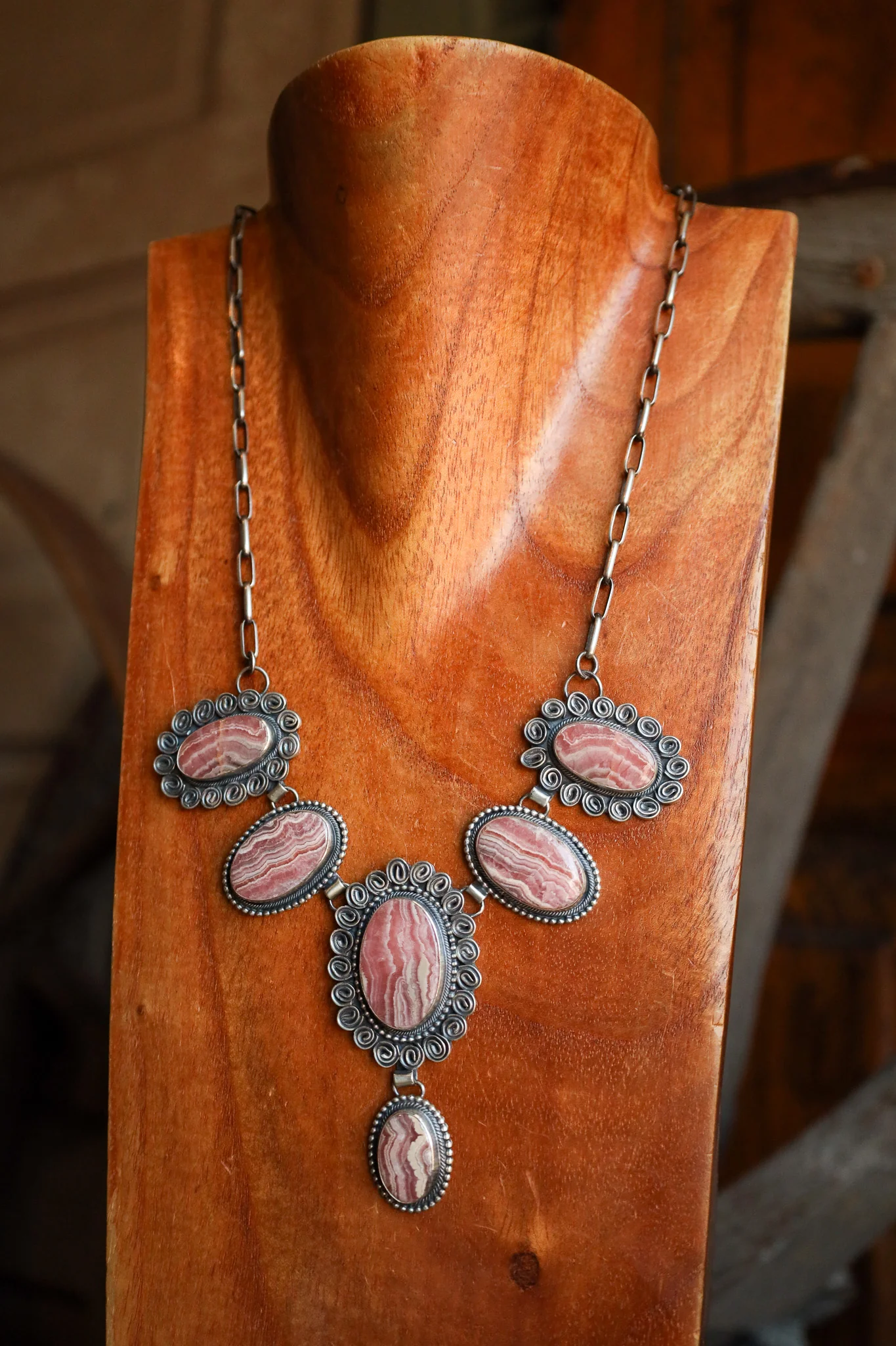 6 Rhodochrosite Ovals Necklace - Image 4