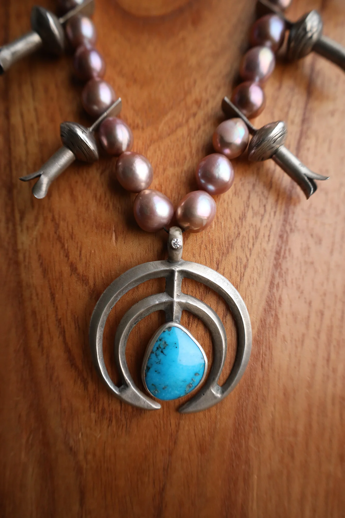 Love Tokens Blush Pearls Royston Turquoise Naja Diamond Necklace - Image 6