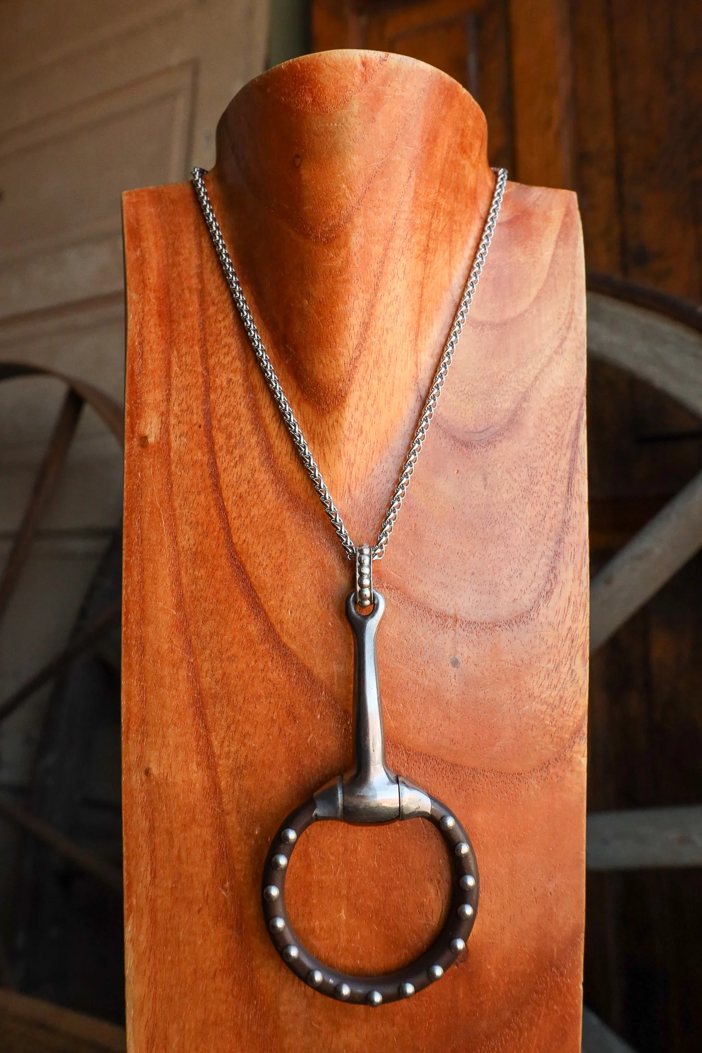 V2 Brown Stud Pony Bit Necklace