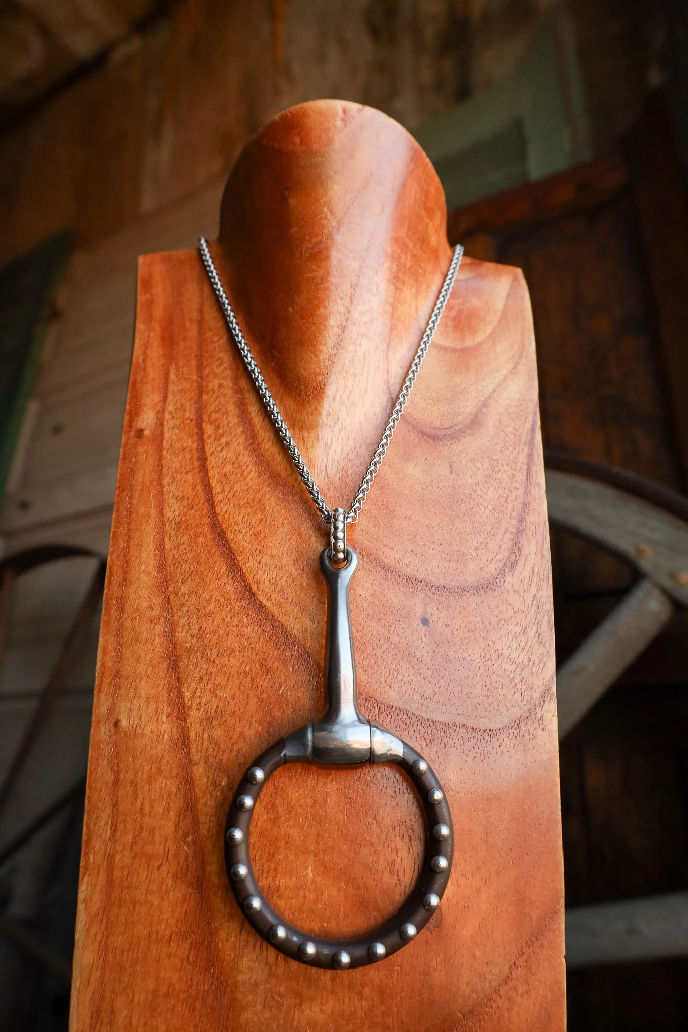 V2 Brown Stud Pony Bit Necklace - Image 3