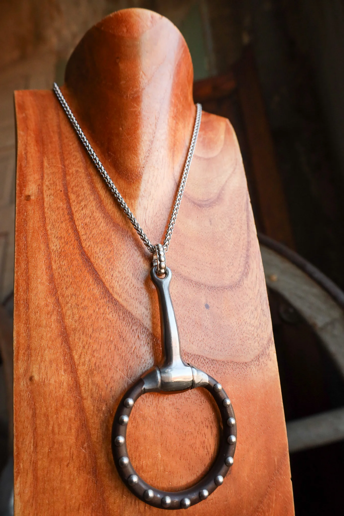 V2 Brown Stud Pony Bit Necklace - Image 5