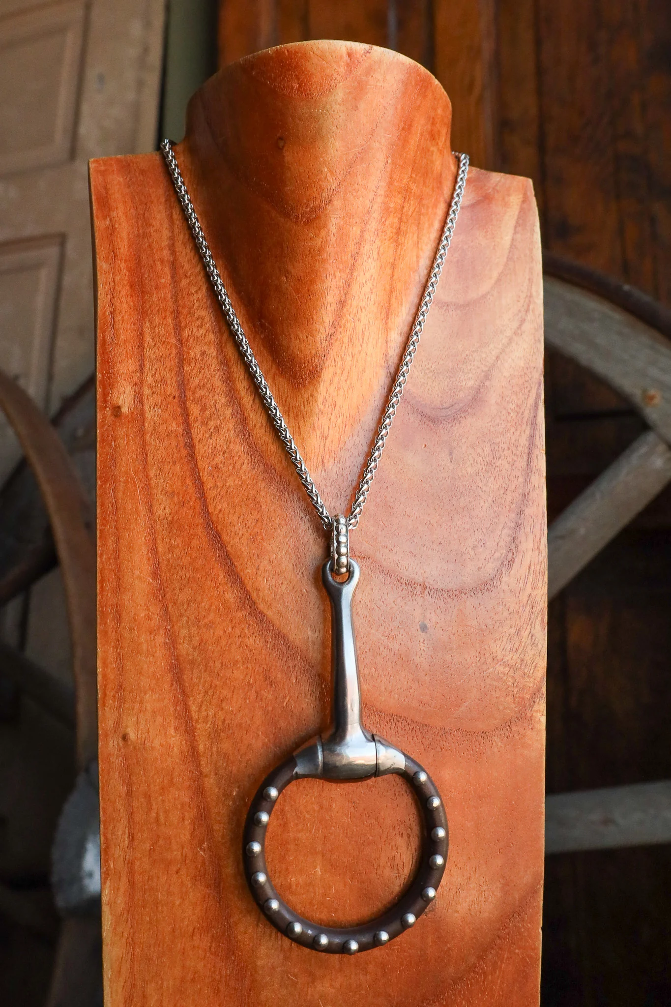 V2 Brown Stud Pony Bit Necklace - Image 6