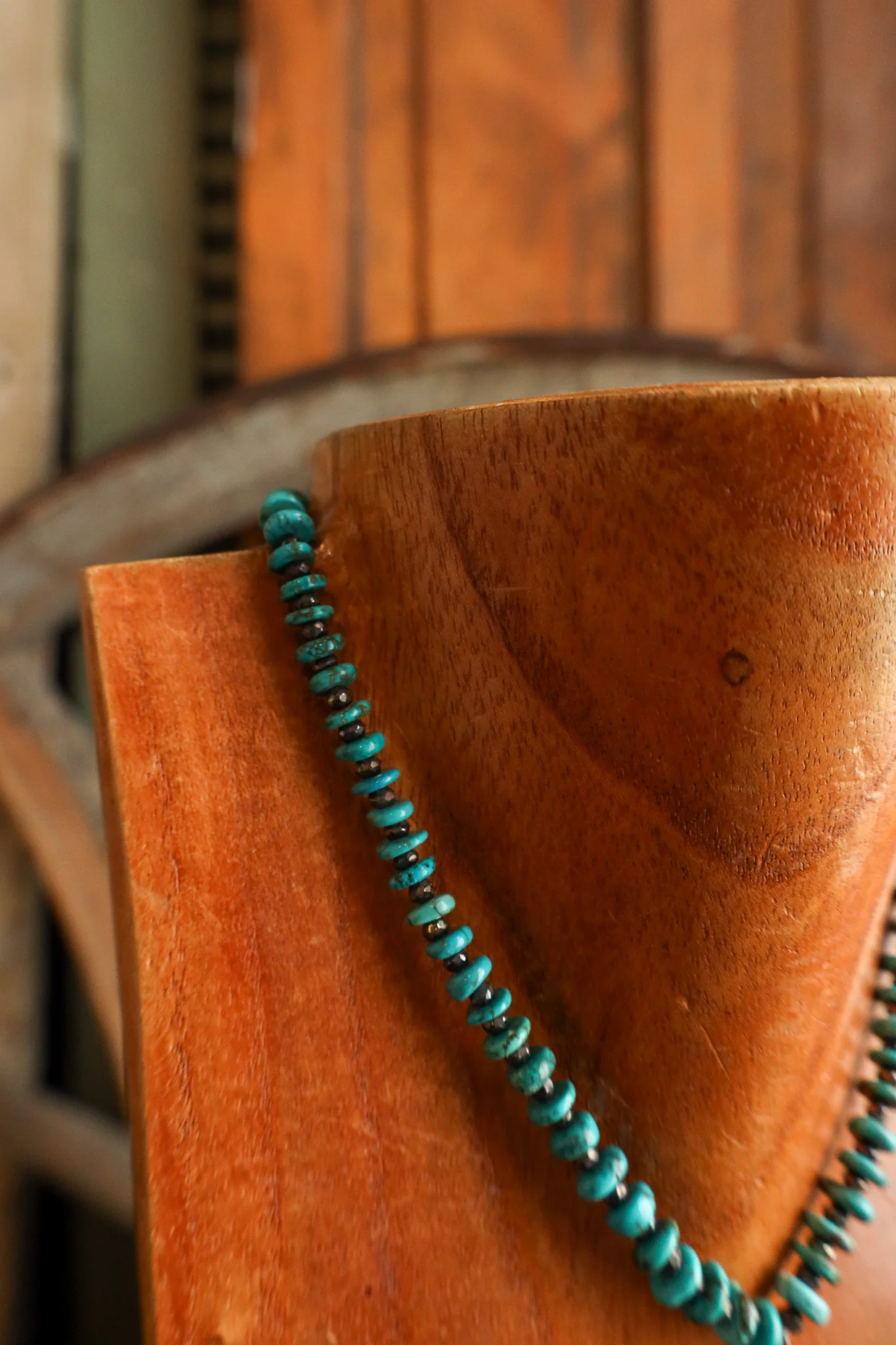 Andrea Barnett Kingman Pyrite Teardrop Necklace - Image 5
