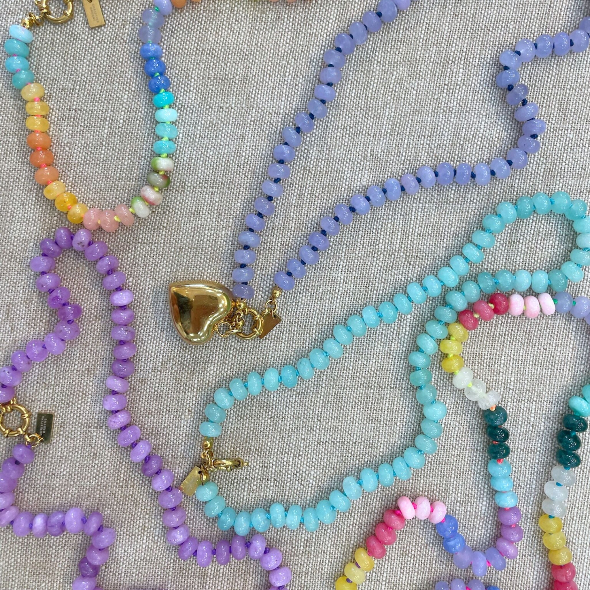 Christina Greene Sweet Stone Beaded Knotted Necklace - Lavender - Image 3