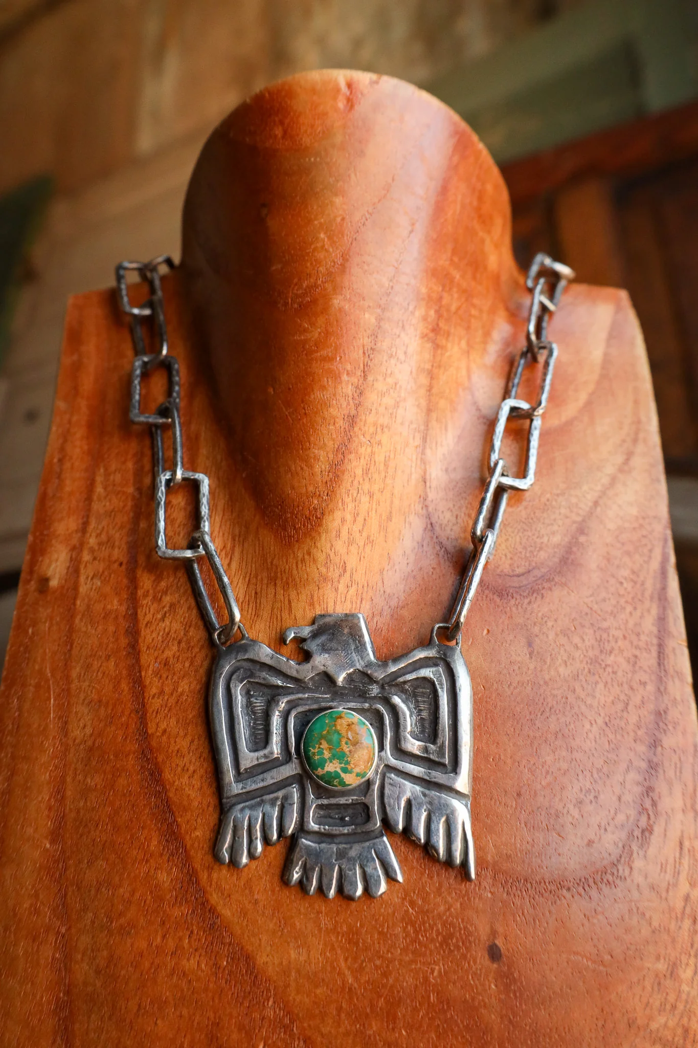 Love Tokens Large Phoenix Turquoise On Chain Necklace - Image 6