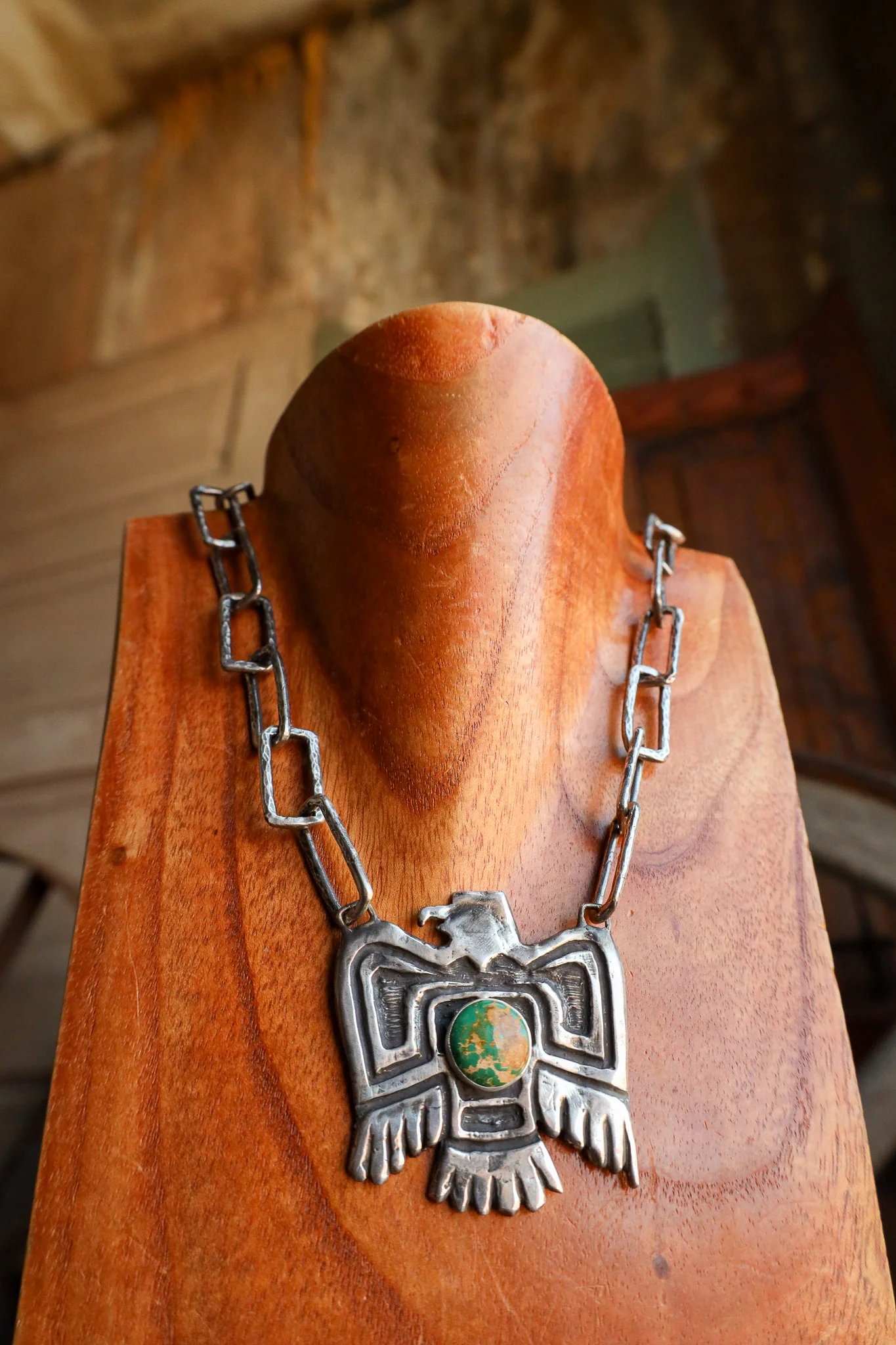 Love Tokens Large Phoenix Turquoise On Chain Necklace - Image 7