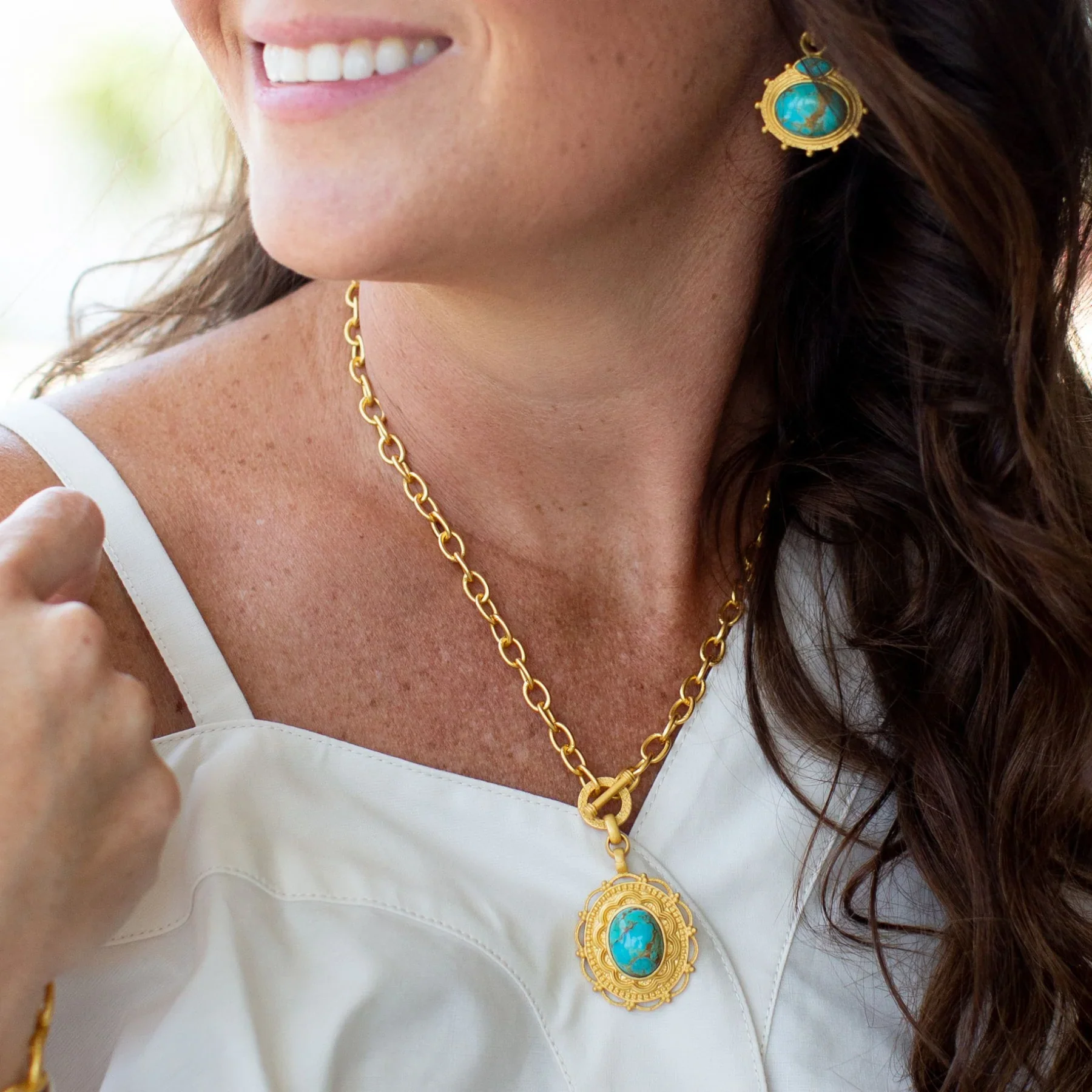 CHRISTINA GREENE Meet Me in Mykonos Toggle Necklace - Turquoise - Image 2