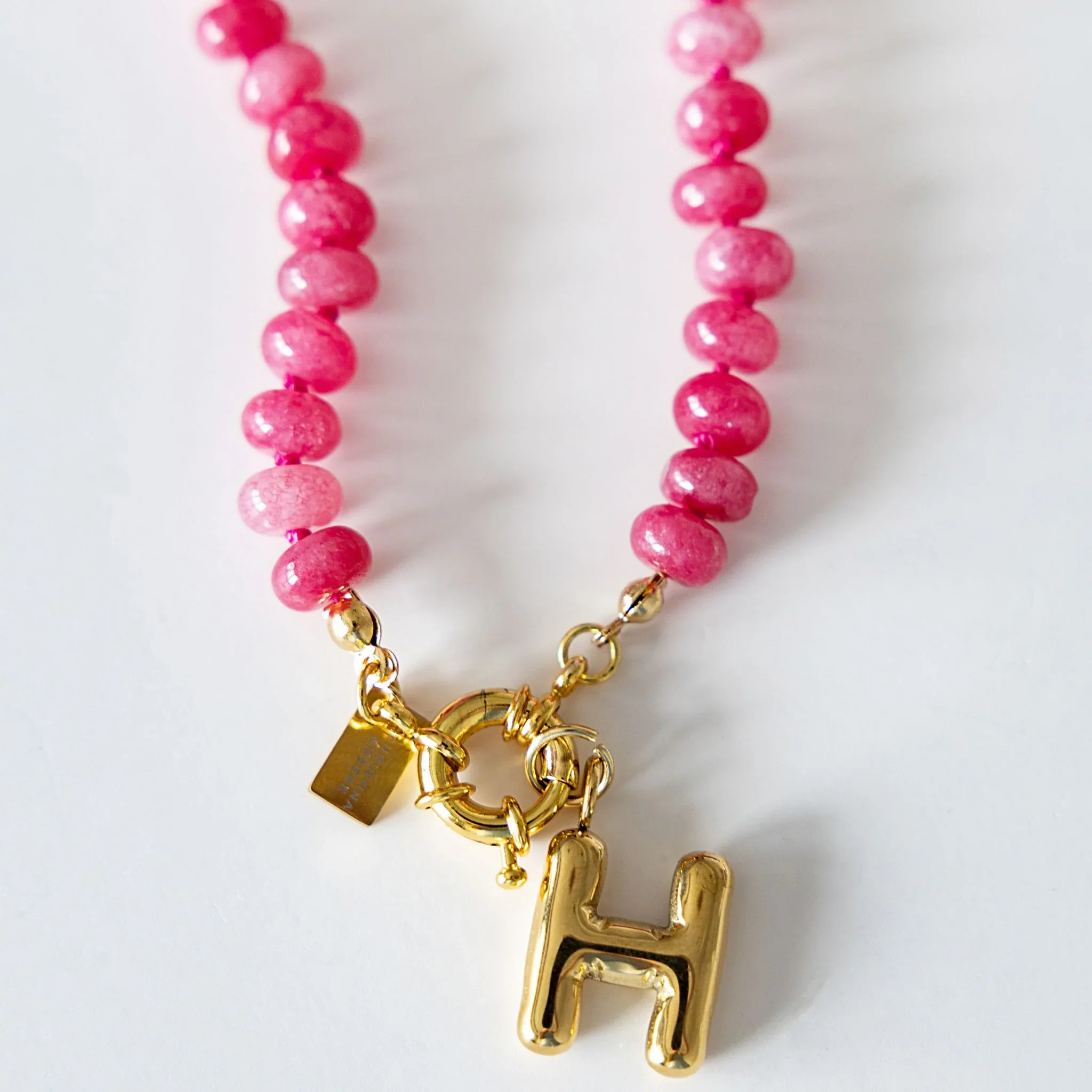 Christina Greene Sweet Stone Beaded Knotted Necklace - Pink - Image 2