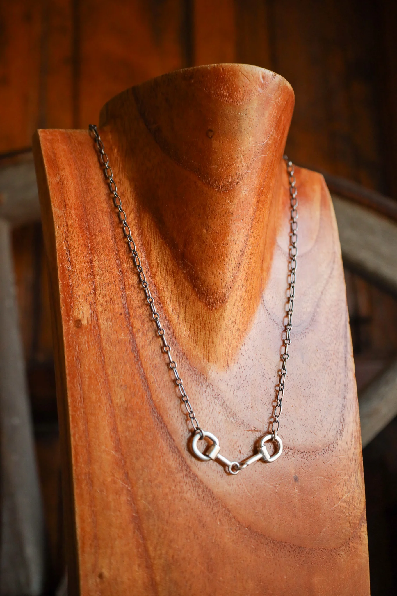 Small Silver Horse Bit On Chain Necklace - Image 3