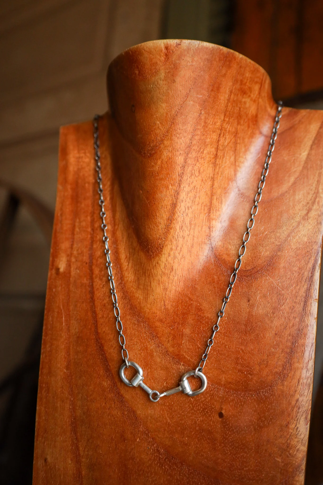 Small Silver Horse Bit On Chain Necklace - Image 4