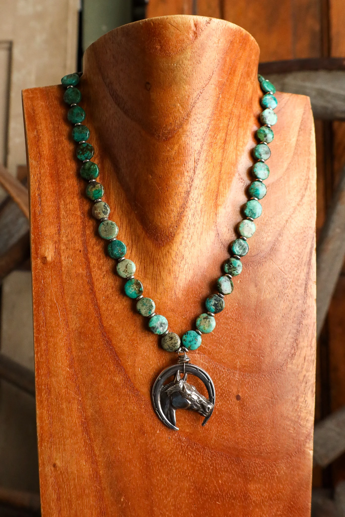 Andrea Barnett Sterling Silver Horse In Horseshoe Coins Necklace