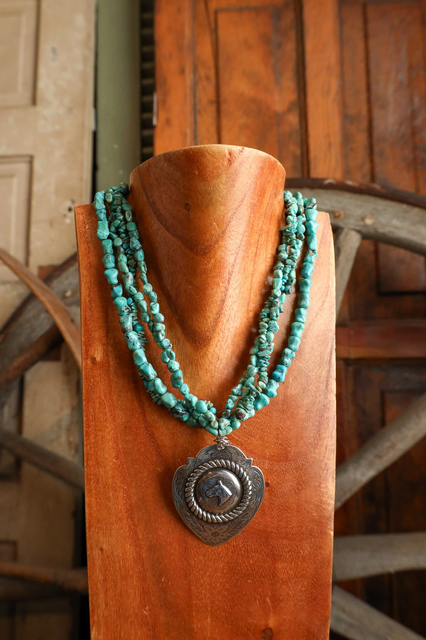 Andrea Barnett Sterling Silver Horsehead 4 Strands Kingman Turquoise Necklace - Image 6