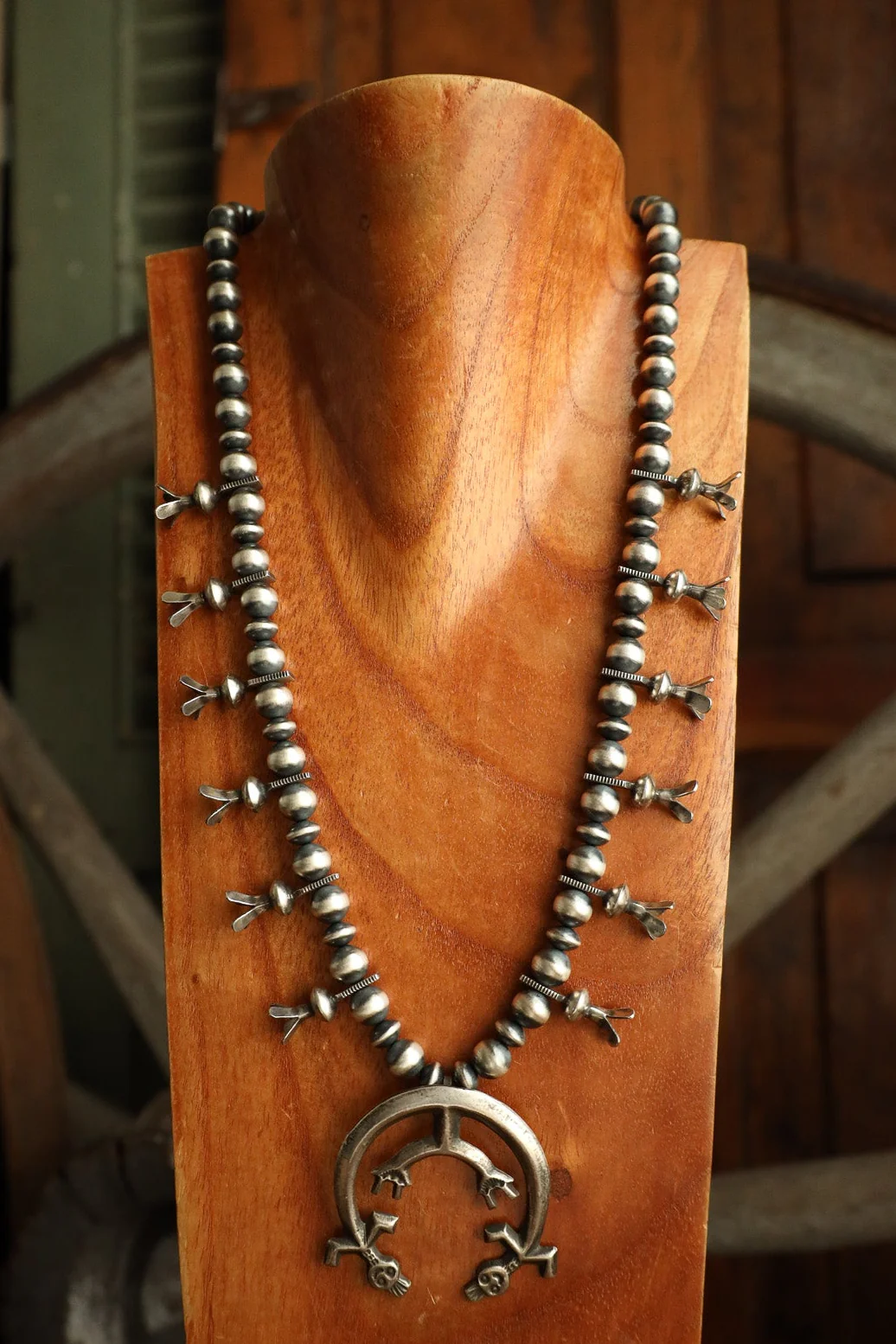 Sterling Silver Squash Blossom 24-26" Necklace
