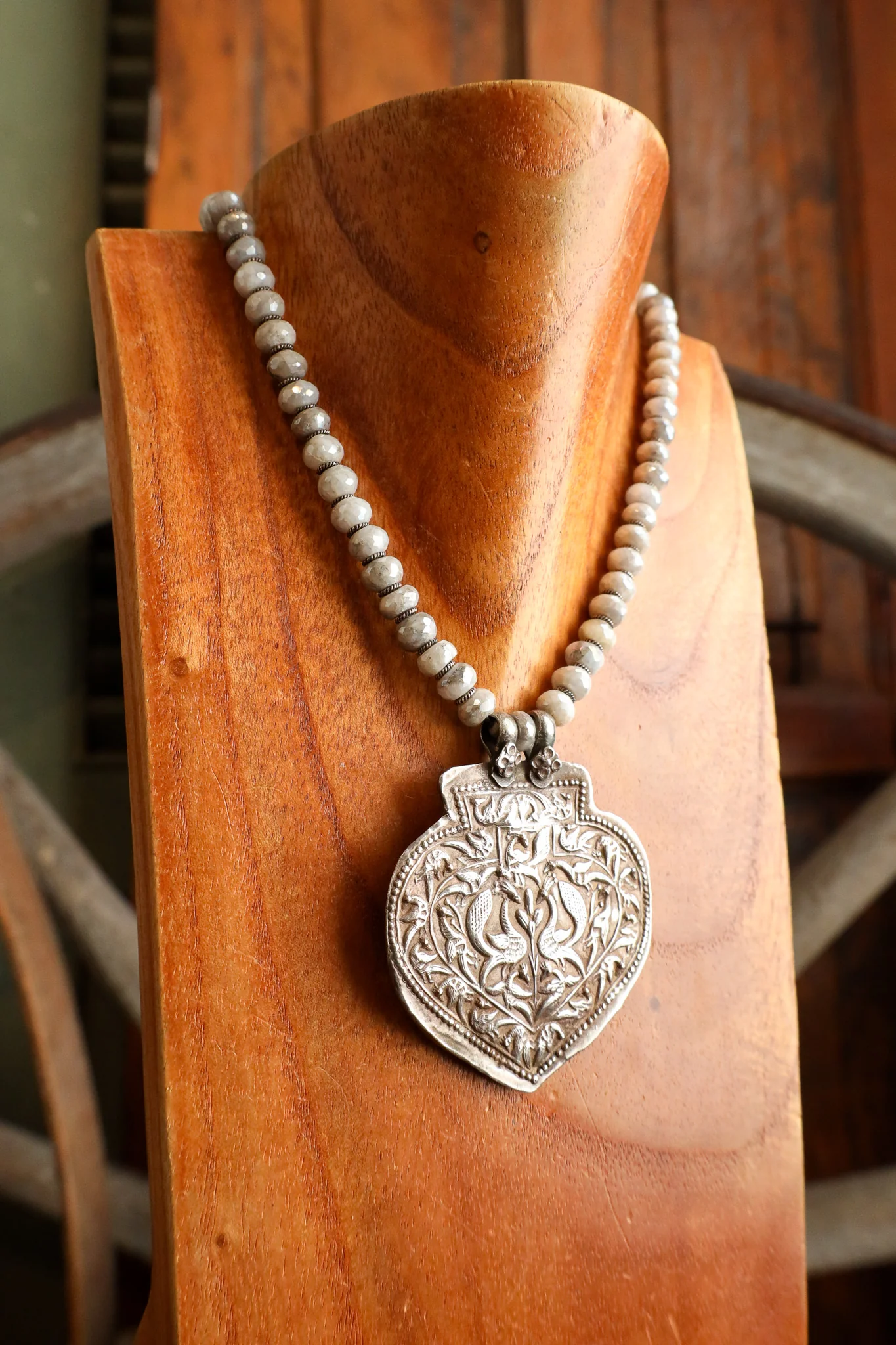 Andrea Barnett Sterling Silver Tree Of Life Labradorite Necklace - Image 2