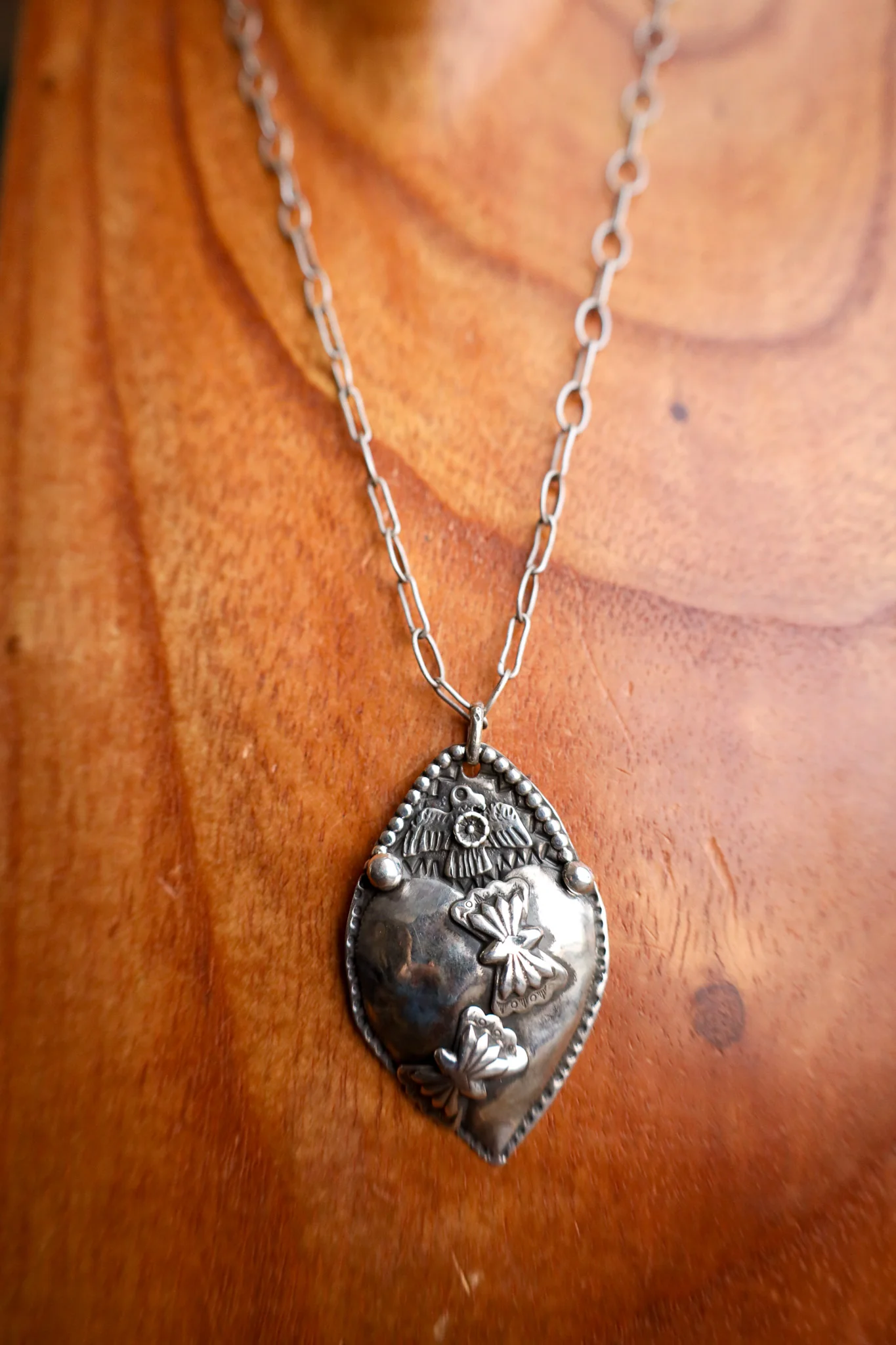 Margaret Sullivan Thunderbird Butterflies Puffy Heart Necklace - Image 2