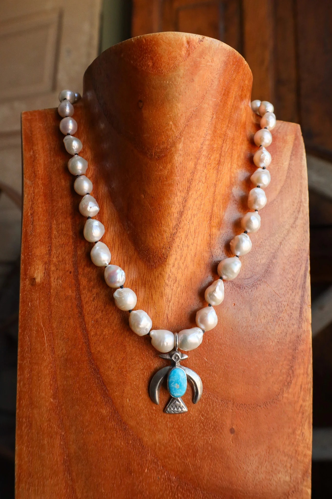 Love Tokens Thunderbird Sonoran Gold Turquoise Baroque Necklace
