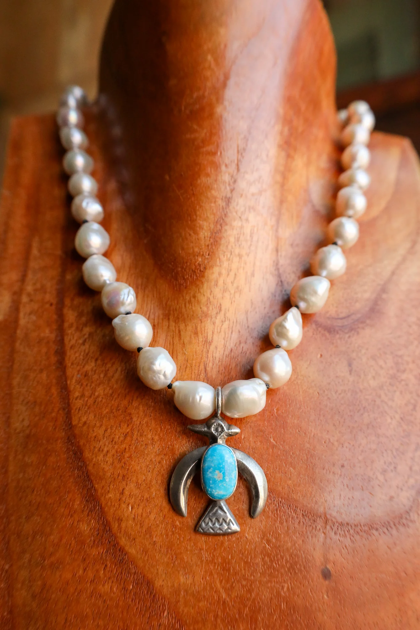 Love Tokens Thunderbird Sonoran Gold Turquoise Baroque Necklace - Image 3