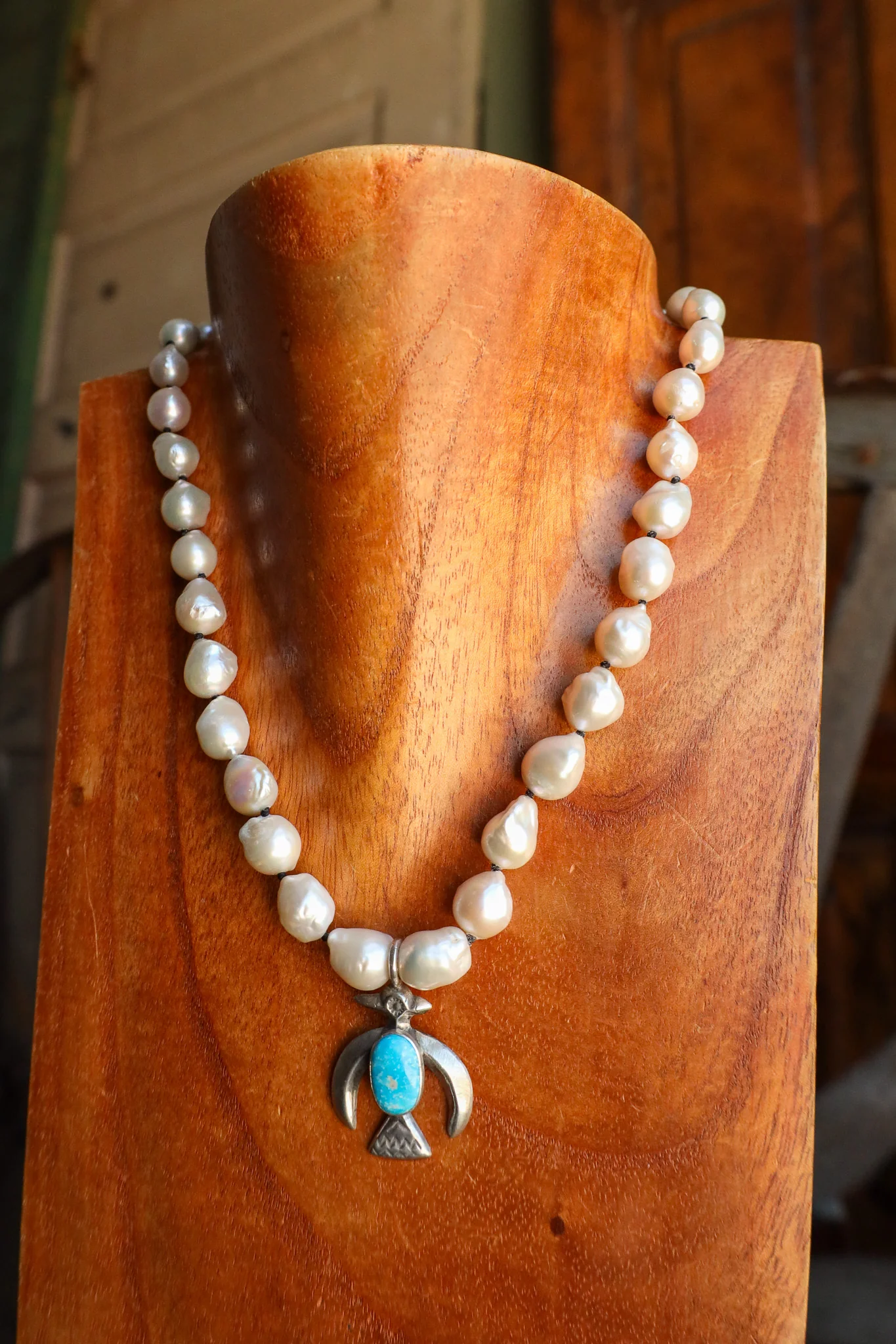 Love Tokens Thunderbird Sonoran Gold Turquoise Baroque Necklace - Image 5