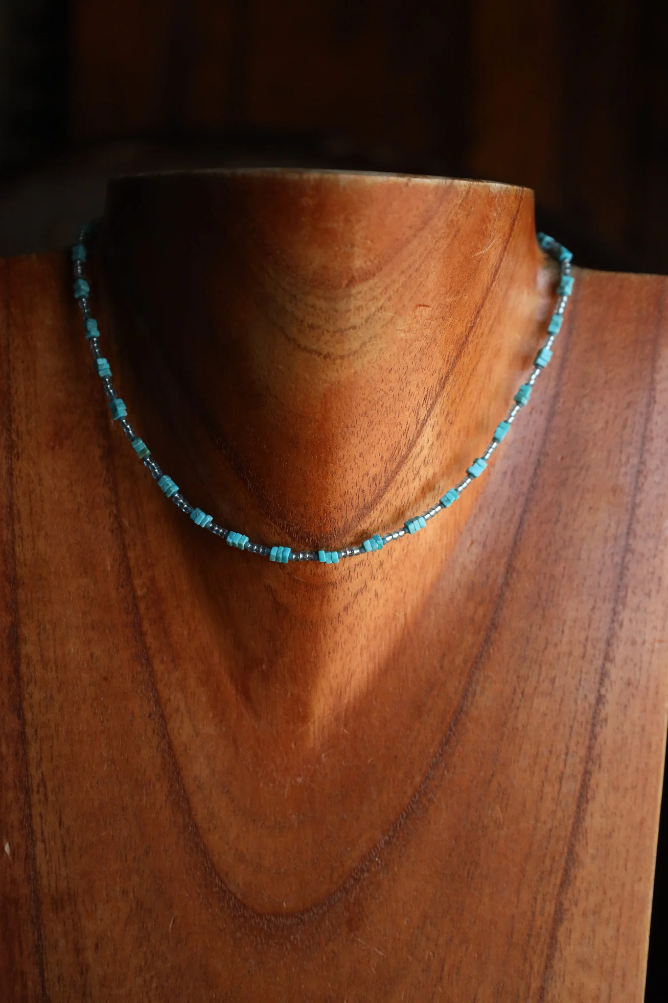Peyote Bird Tiny Square Turquoise Beads Seed Beads Necklace