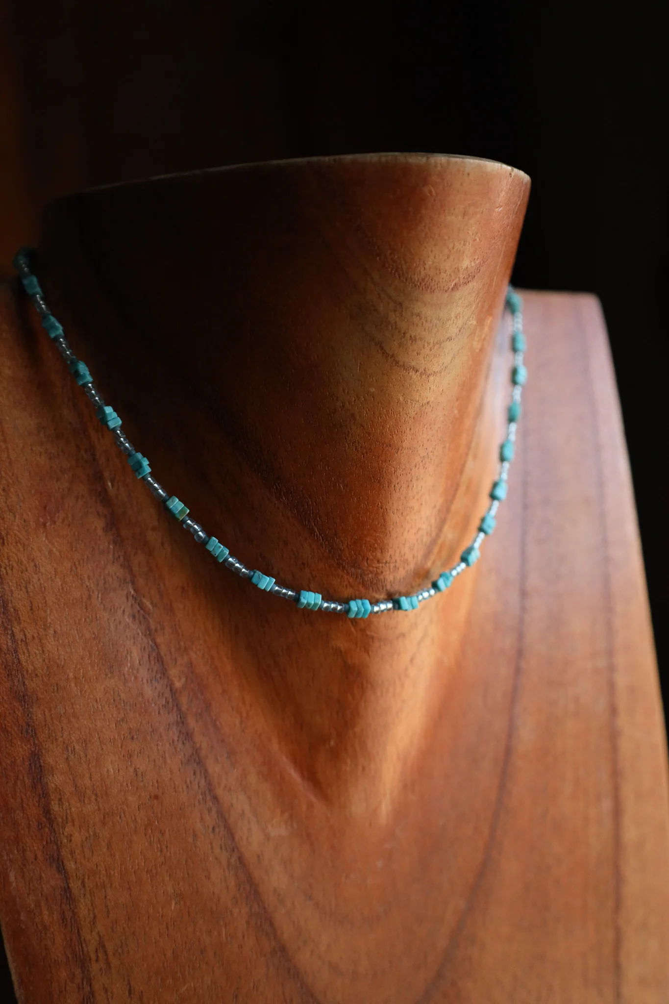 Peyote Bird Tiny Square Turquoise Beads Seed Beads Necklace - Image 3