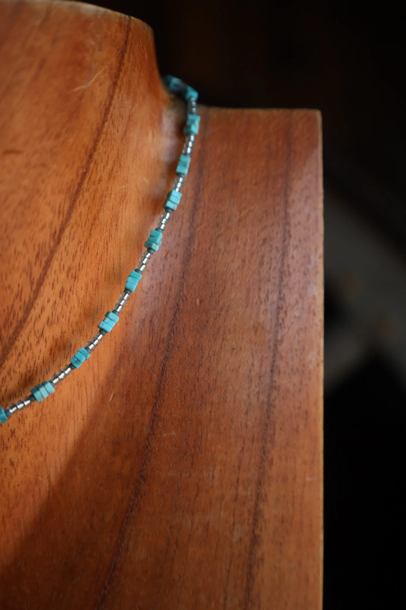 Peyote Bird Tiny Square Turquoise Beads Seed Beads Necklace - Image 4