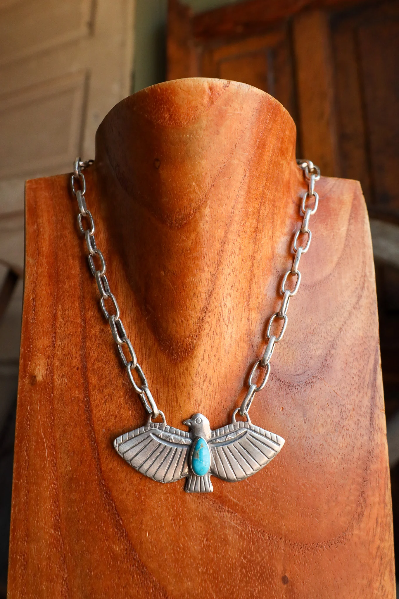 Love Tokens Turquoise Thunderbird Melody Chain Necklace
