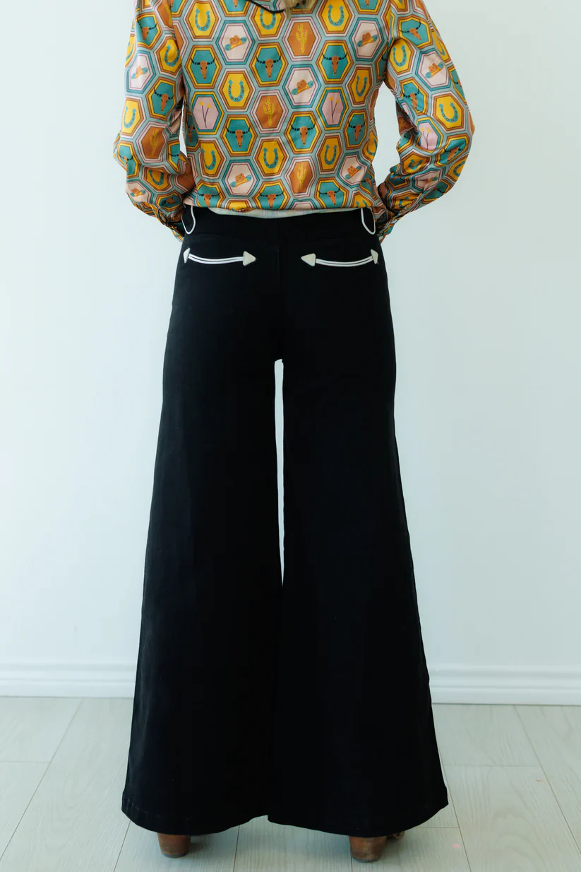 Howdy Hanny Arrow Wide Leg Black Pant - Image 3