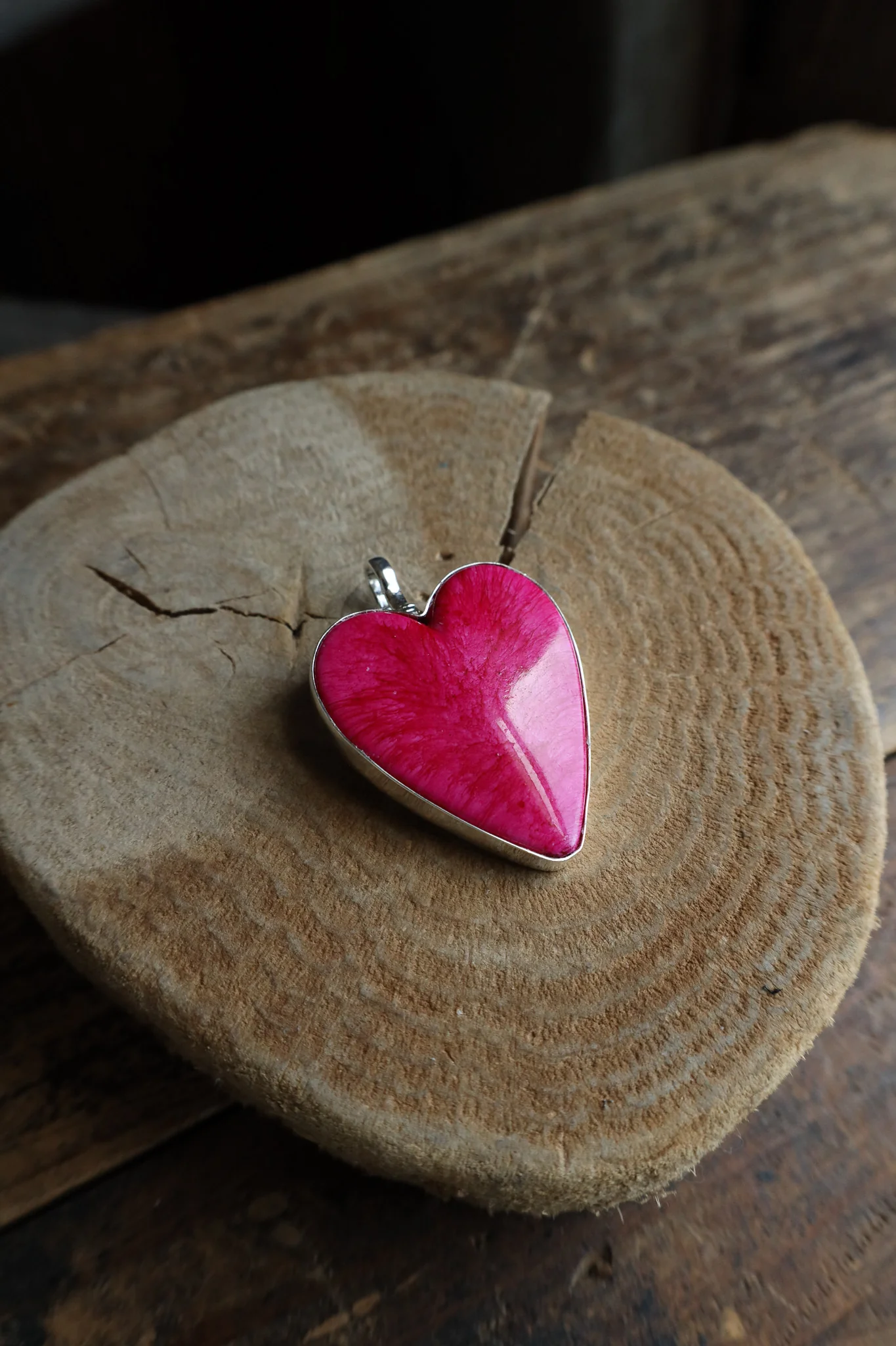 Coreen Cordova Hot Pink Heart Pendant - Image 3