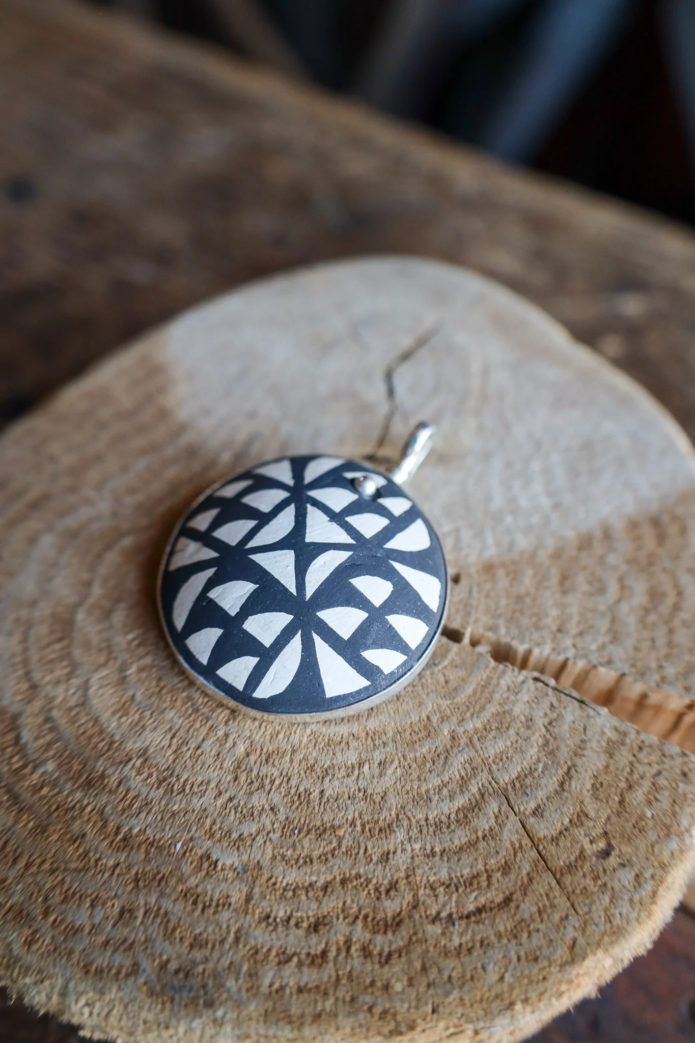 Coreen Cordova Black and White Round Pendant - Image 4