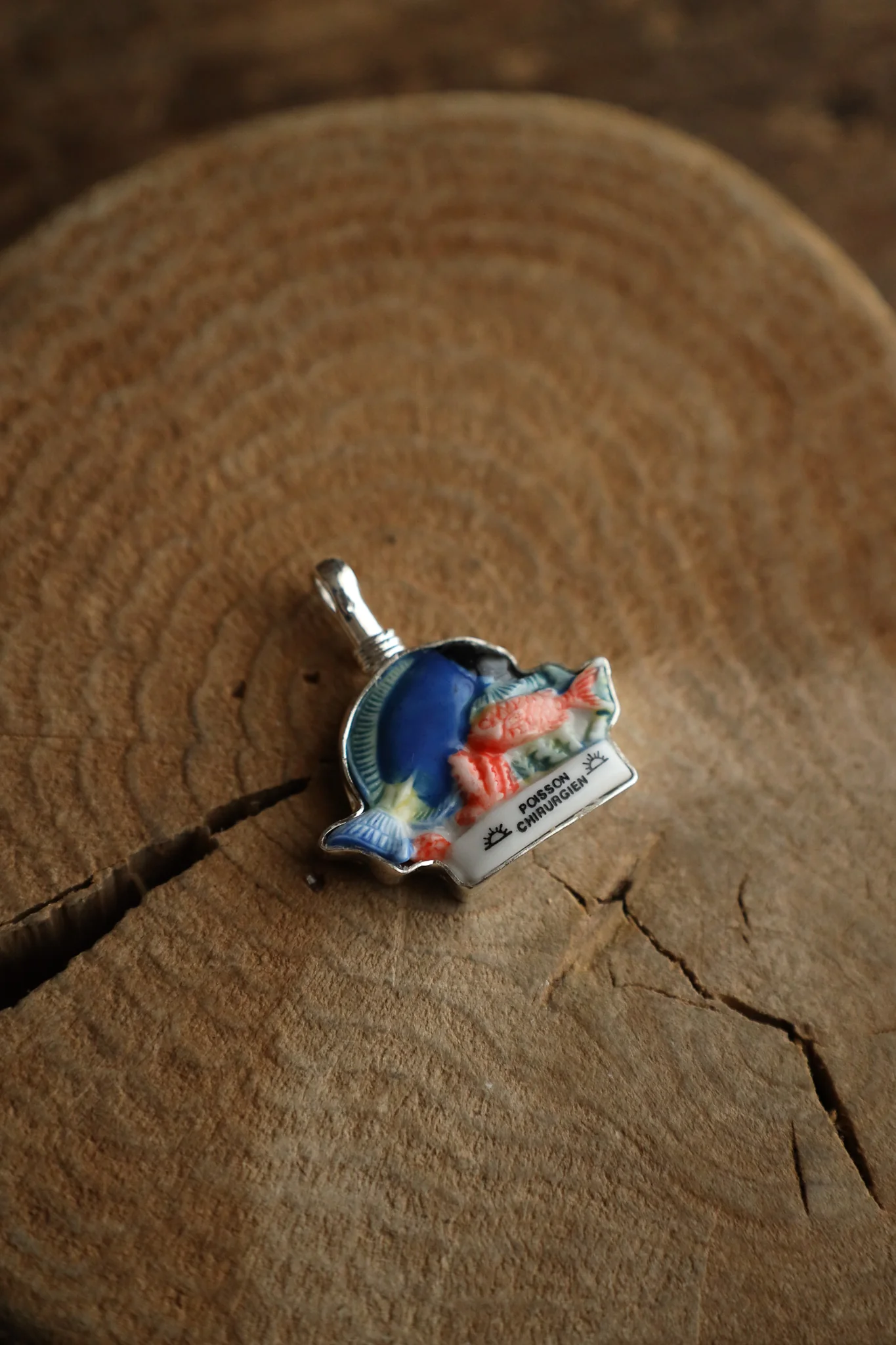 Coreen Cordova Blue Fish Bezeled Pendant - Image 4
