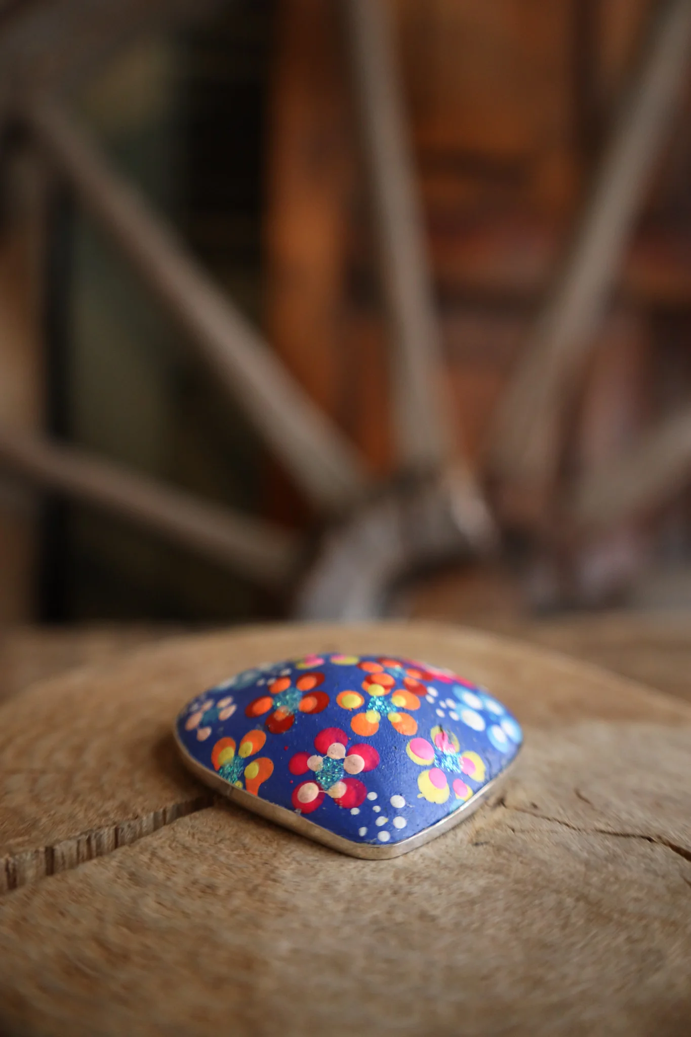 Coreen Cordova Blue Heart With Flowers Pendant - Image 4