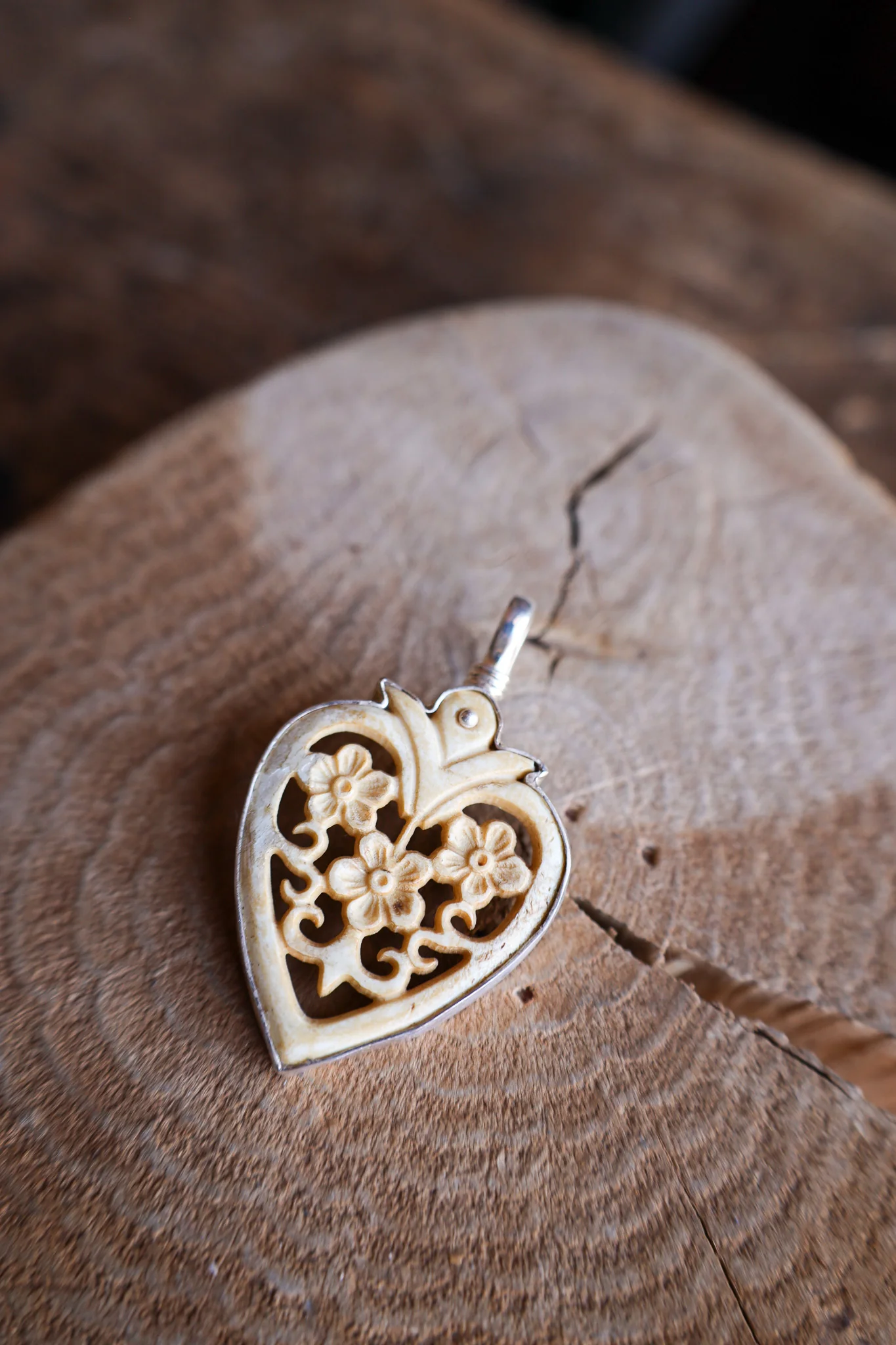 Coreen Cordova Cutout Heart With Flowers Pendant - Image 4