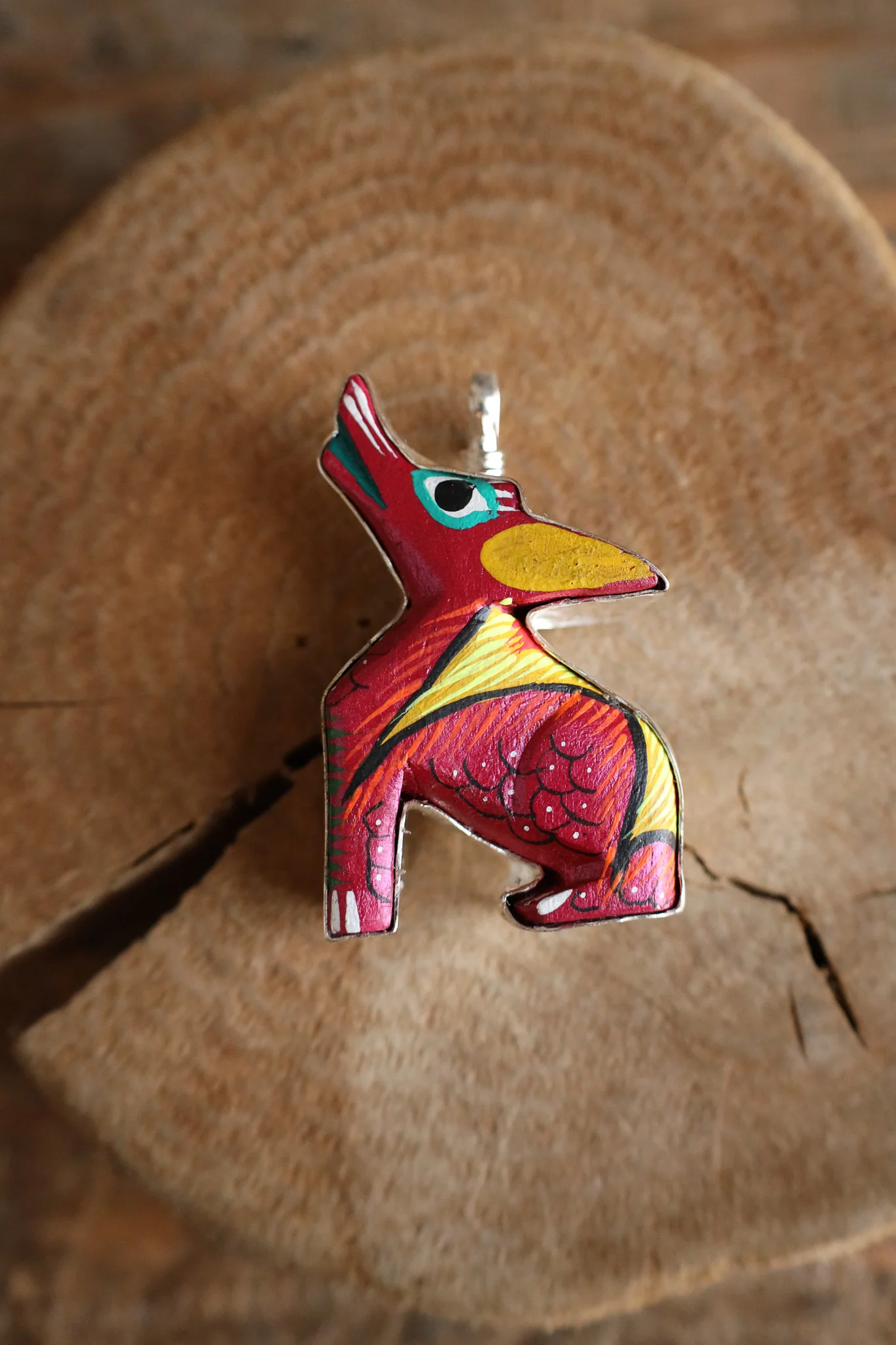 Coreen Cordova Pink Howling Coyote Pendant - Image 7