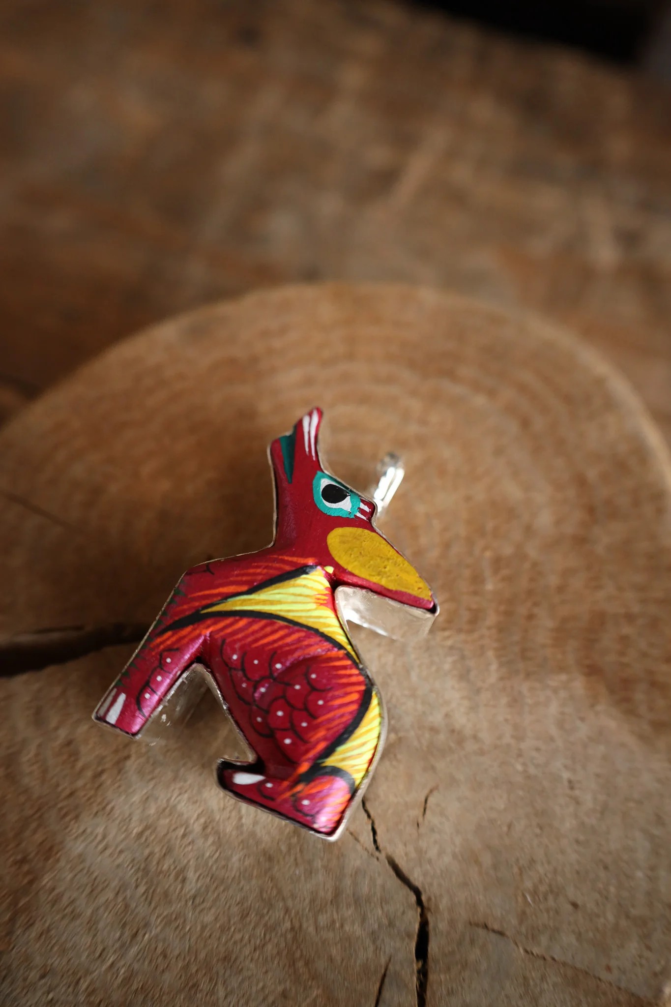 Coreen Cordova Pink Howling Coyote Pendant - Image 9