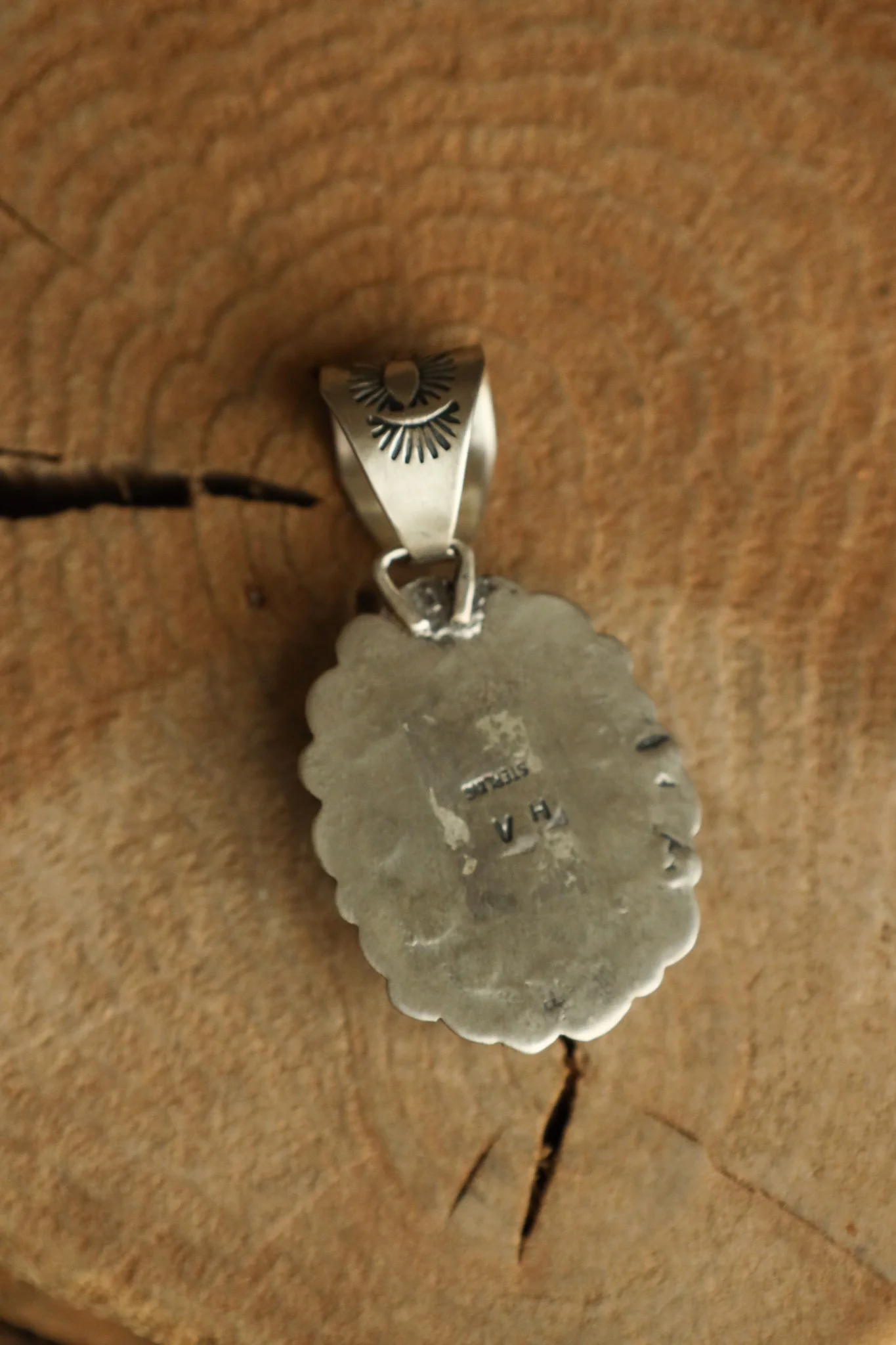 Turquoise Stamped Frame Pendant - Image 5