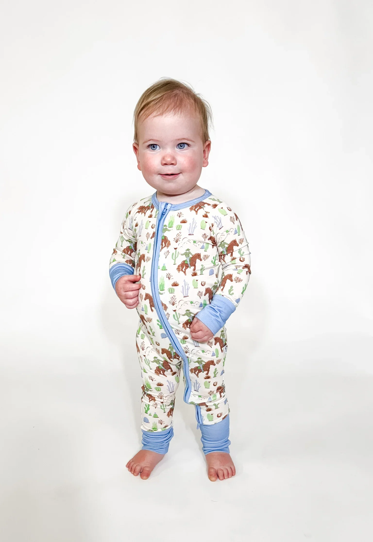 Goosies Convertible Zip Pajamas - Saddle Up, Cowboy