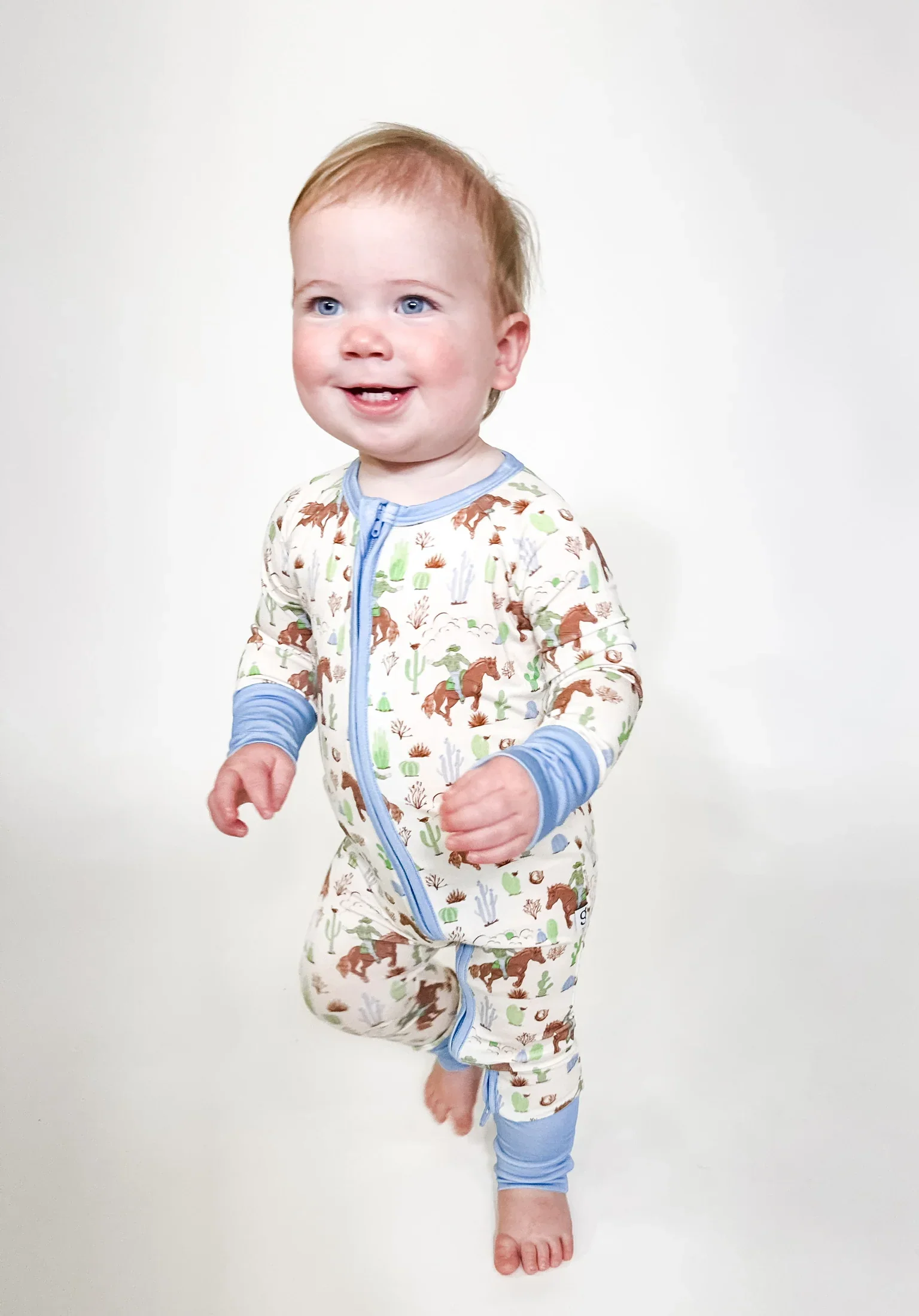 Goosies Convertible Zip Pajamas - Saddle Up, Cowboy - Image 2