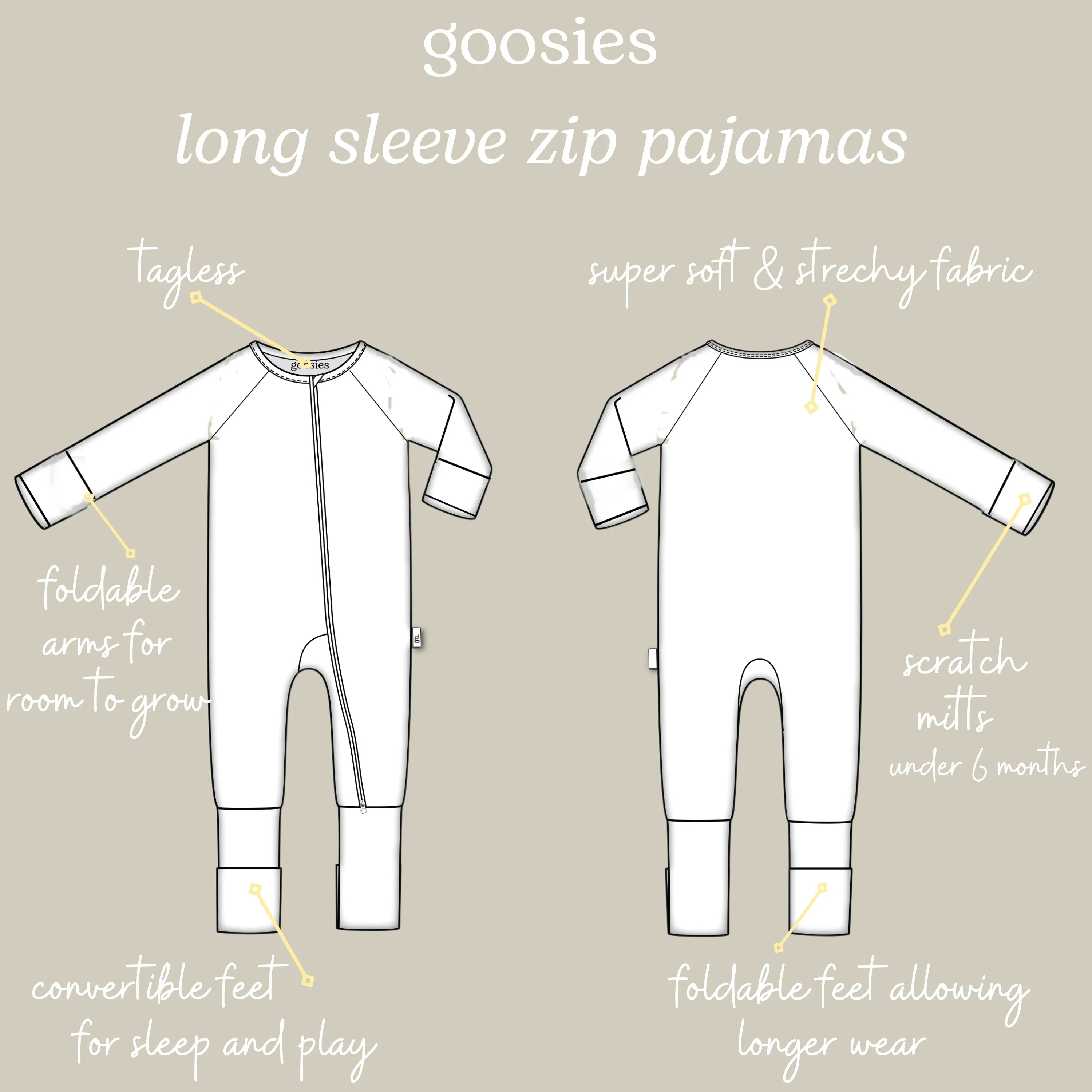 Goosies Convertible Zip Pajamas - Saddle Up, Cowboy - Image 5