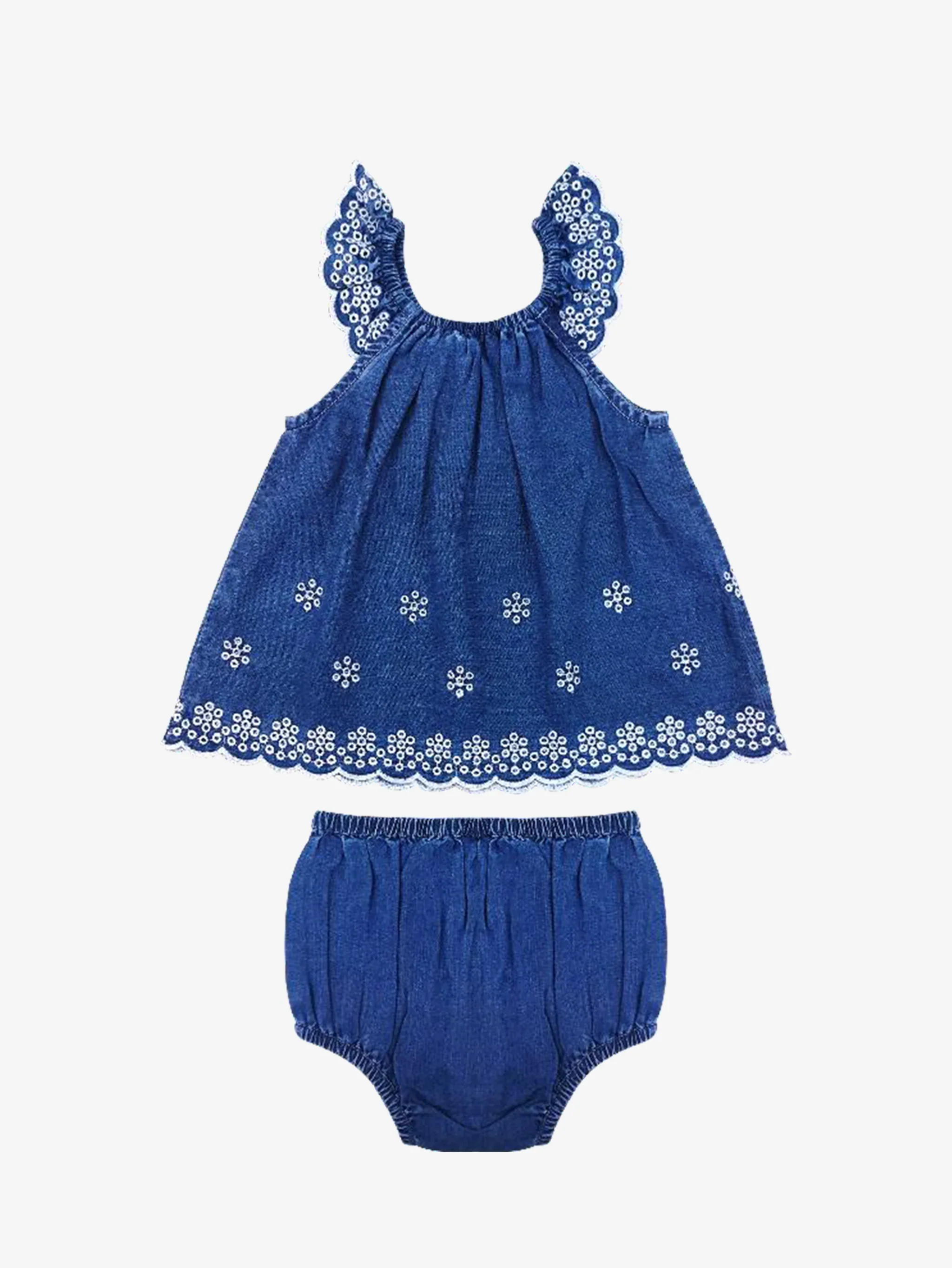 BLU & BLUE Kid's Isabella Tencel embroidered romper set