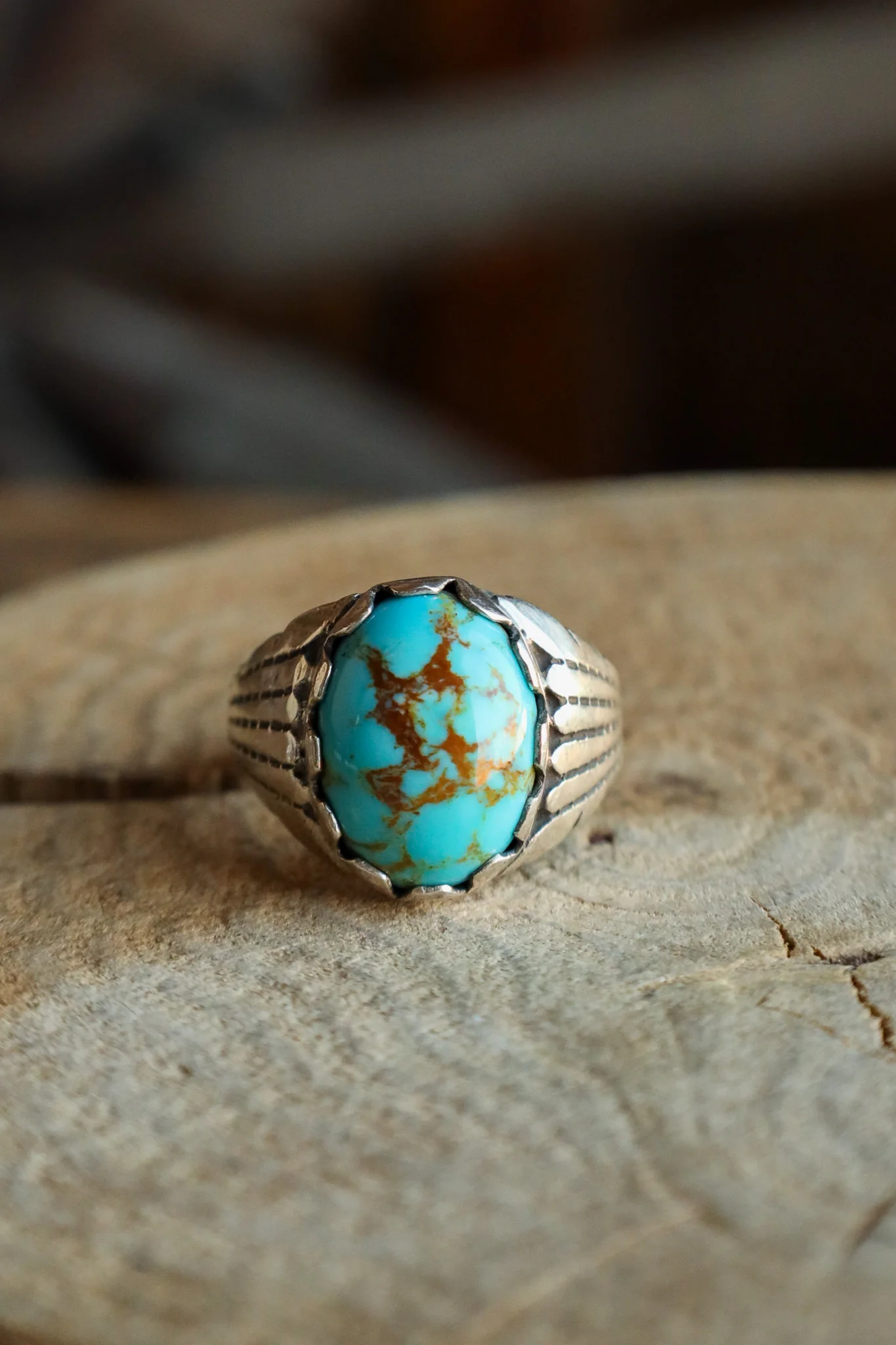 Turquoise Signet Ring- Size 12.75