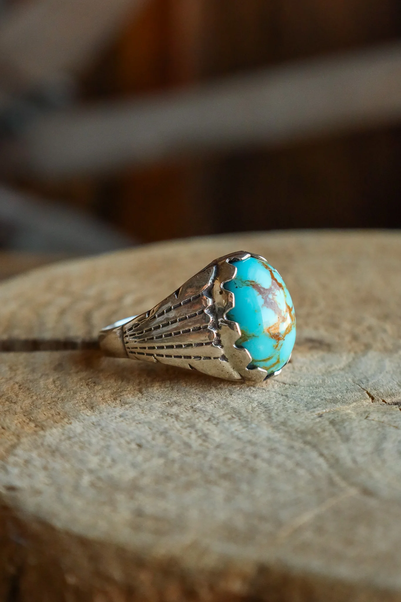 Turquoise Signet Ring- Size 12.75 - Image 2