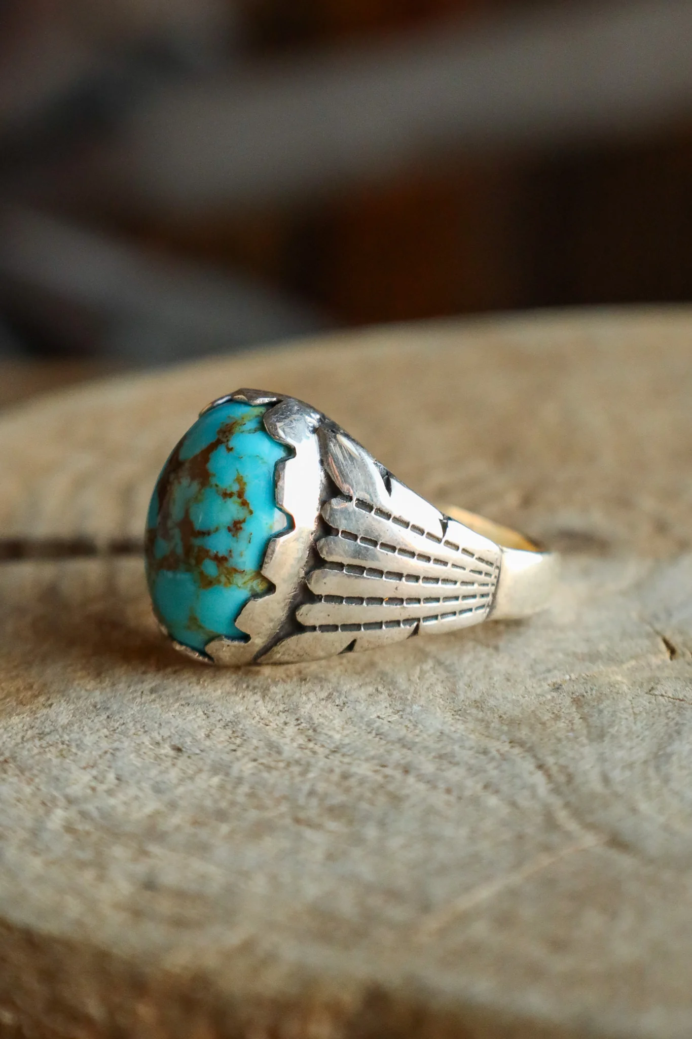 Turquoise Signet Ring- Size 12.75 - Image 3