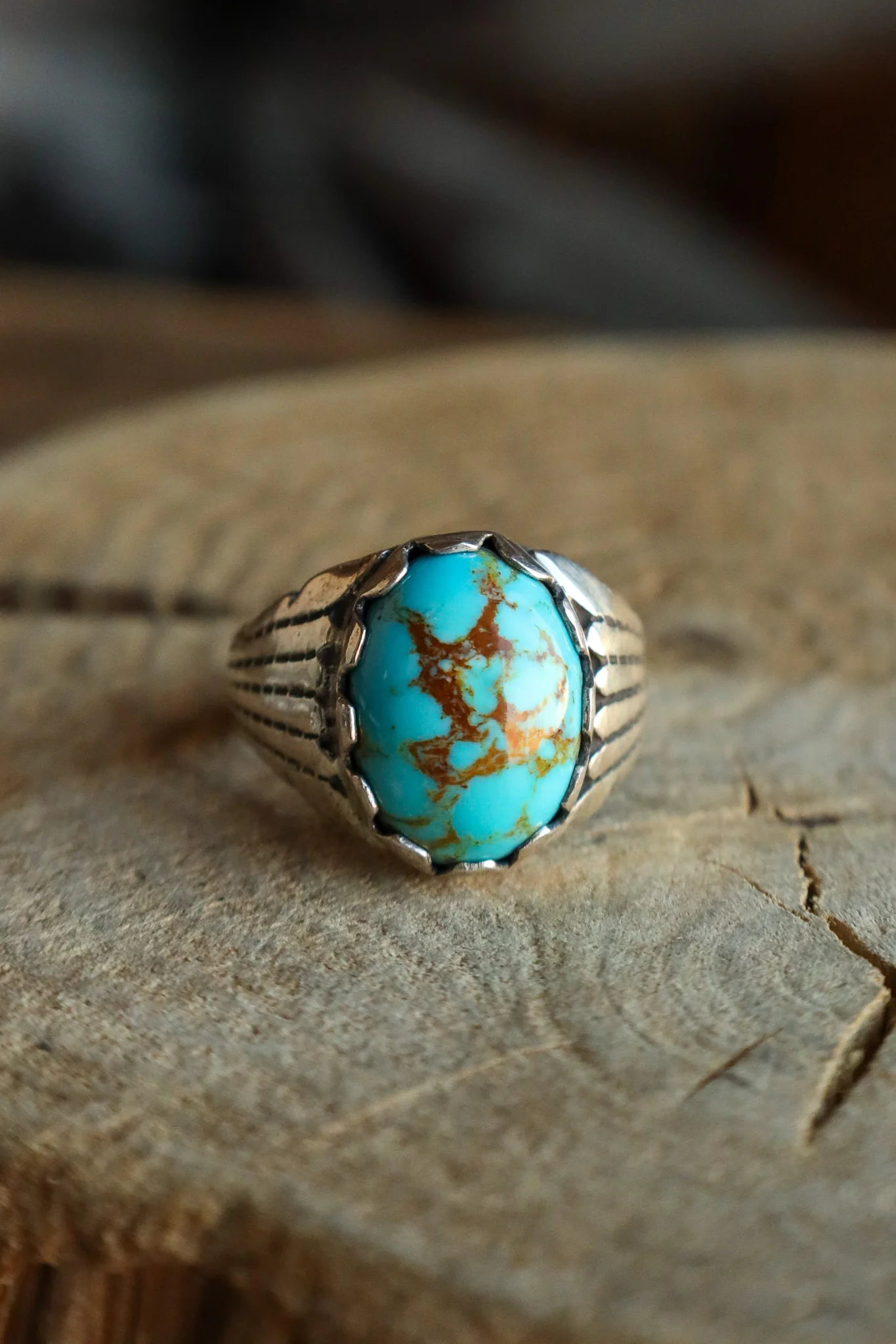 Turquoise Signet Ring- Size 12.75 - Image 4