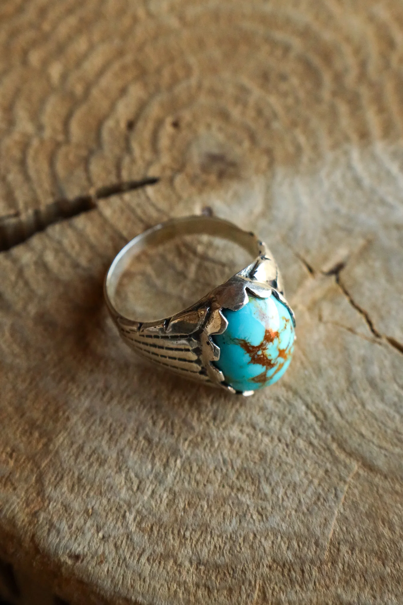 Turquoise Signet Ring- Size 12.75 - Image 5