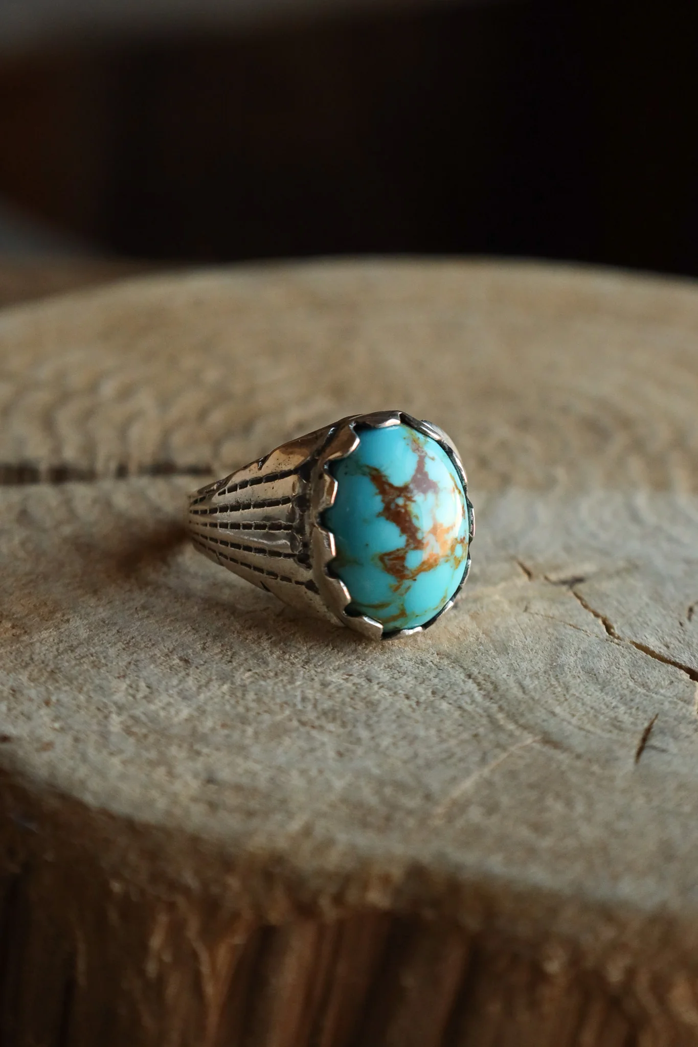 Turquoise Signet Ring- Size 12.75 - Image 6