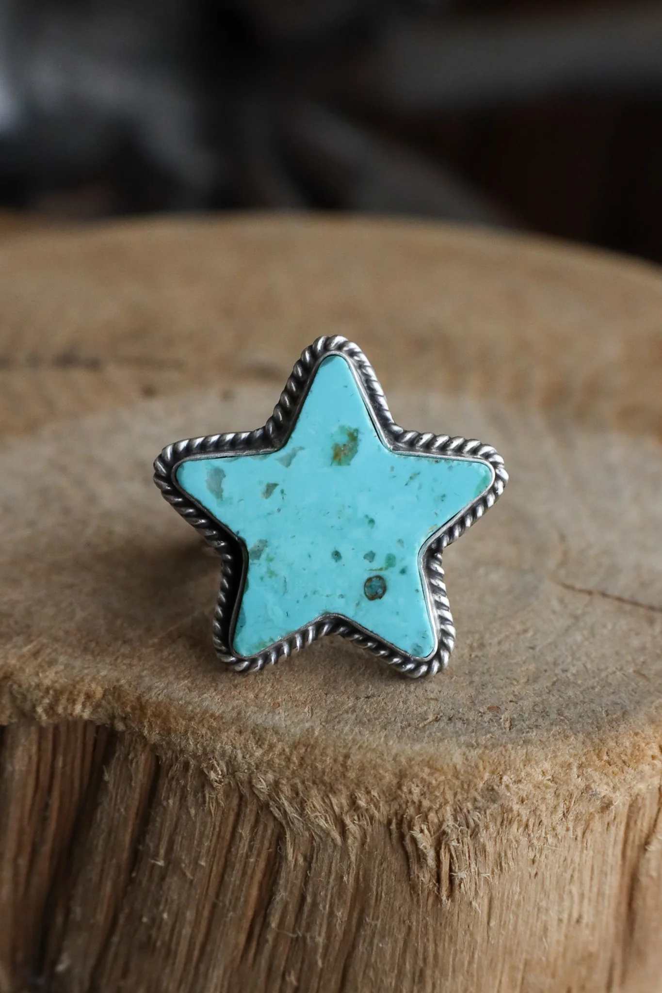 Turquoise Star Rope Ring- Adjustable